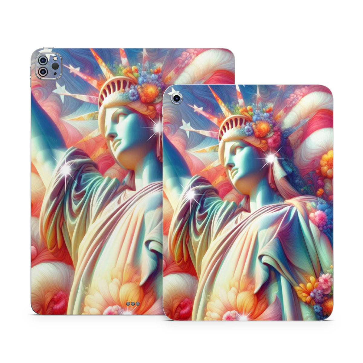 Lady Liberty and Flowers - Apple iPad Skin