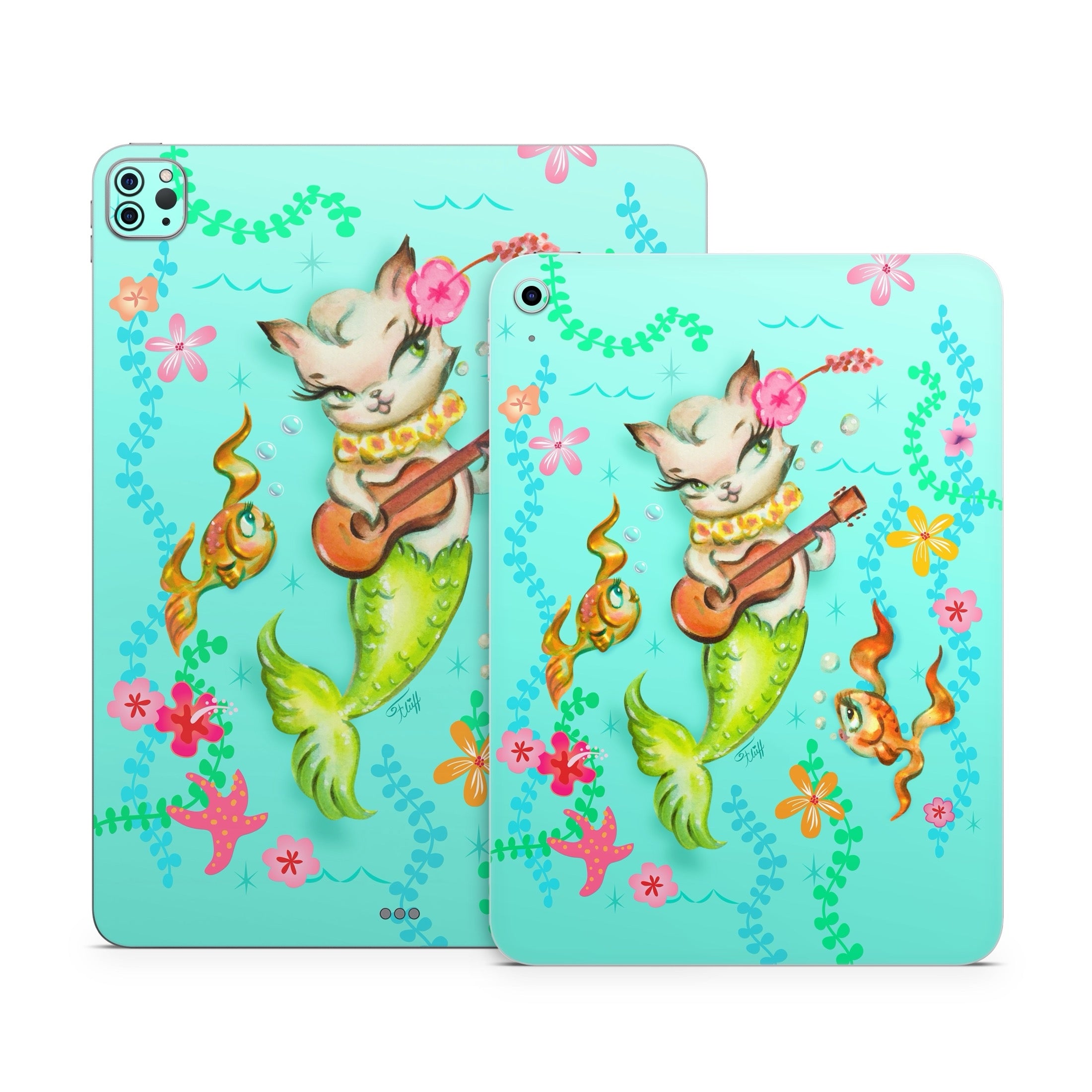 Merkitten with Ukelele - Apple iPad Skin