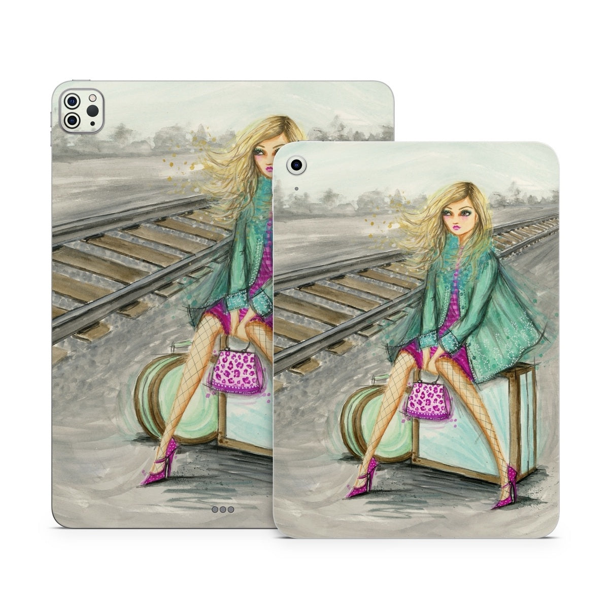 Lulu Waiting by the Train Tracks - Apple iPad Skin