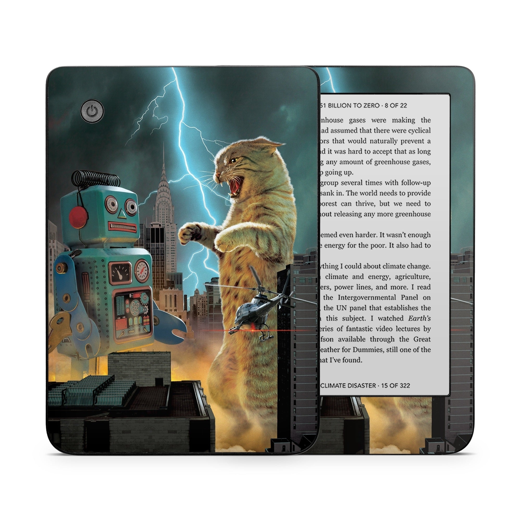 Catzilla Vs Robot - Kobo Clara 2E Skin