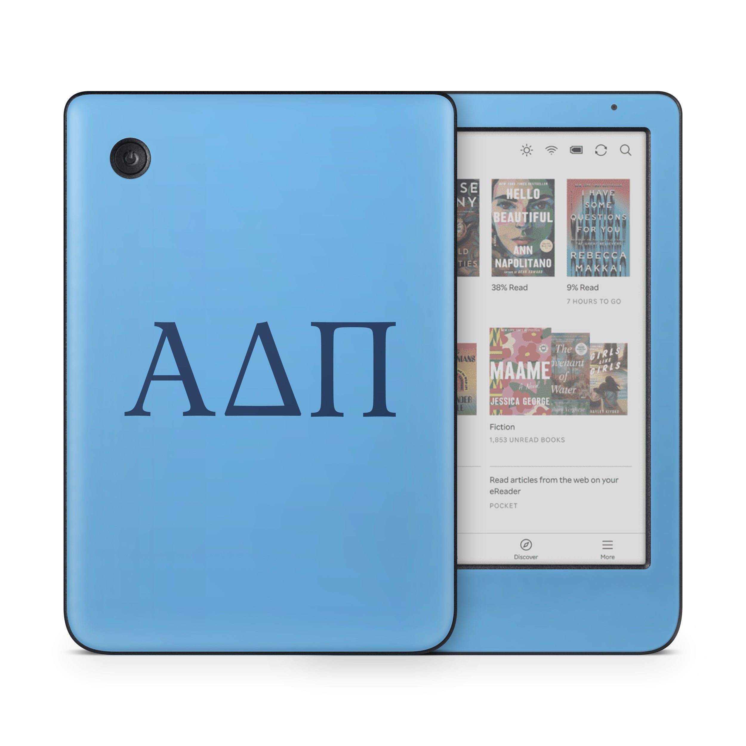 Alpha Delta Pi Greek Letters Adelphean Blue - Kobo Clara Colour Skin