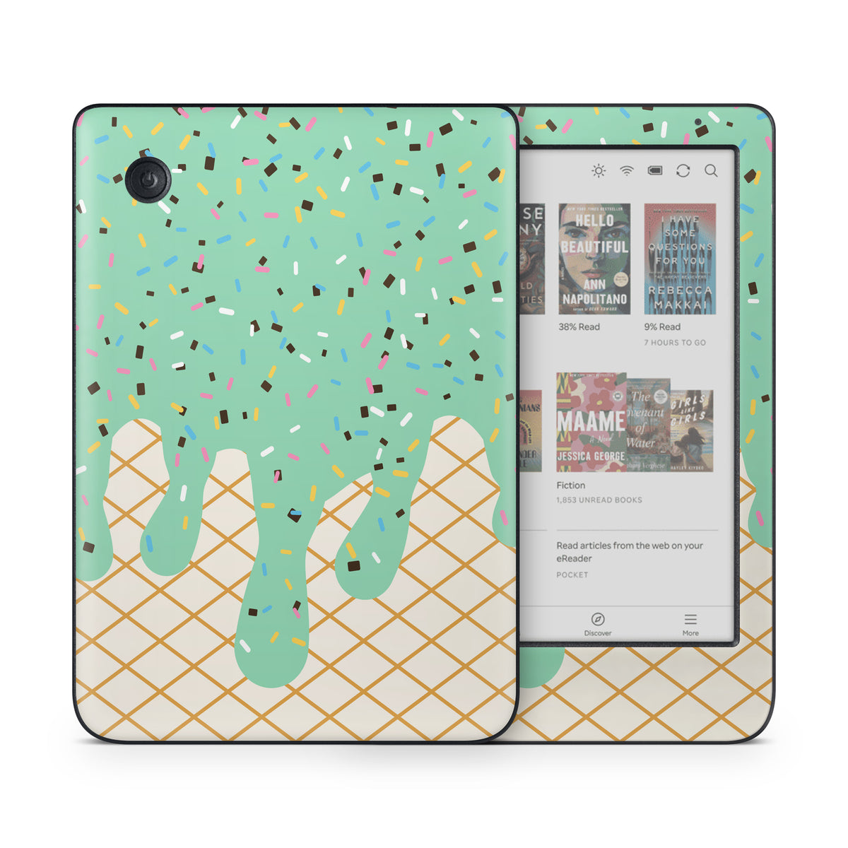 Mint Chocolate Chip Ice Cream Drip - Kobo Clara Colour Skin