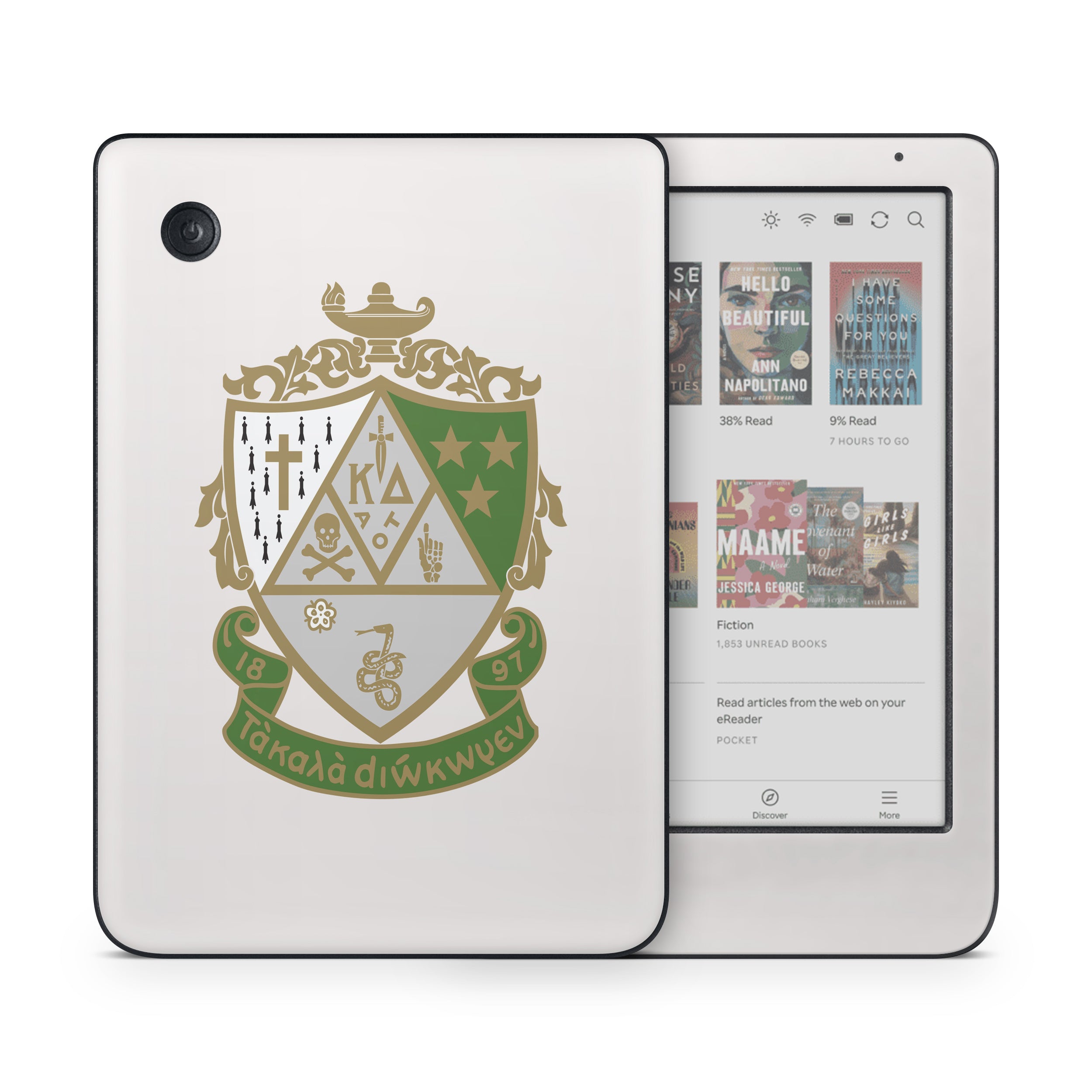 Kappa Delta Crest Pearl White - Kobo Clara Colour Skin