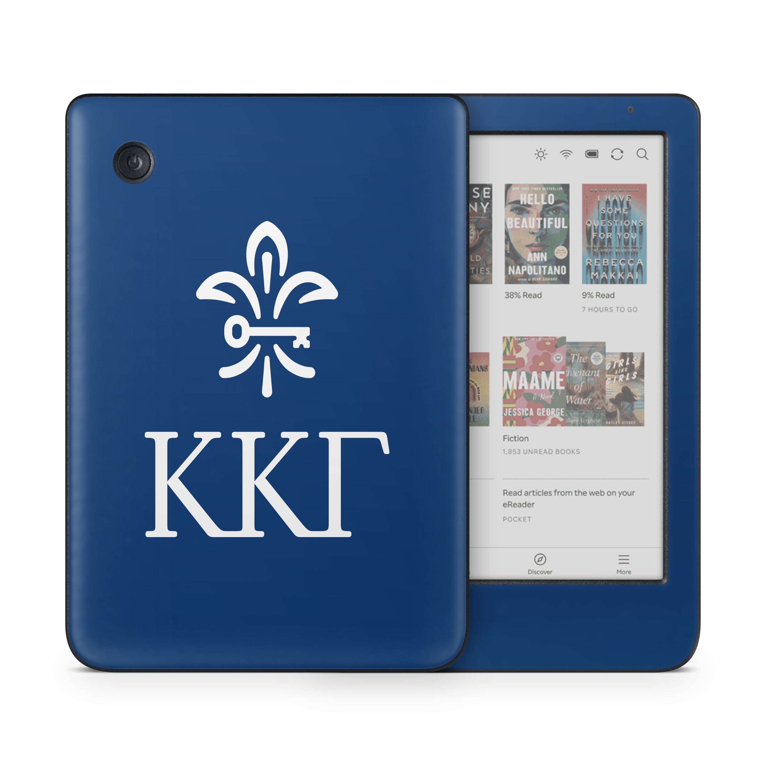 Kappa Kappa Gamma Letterkey Vertical Kappa Blue - Kobo Clara Colour Skin