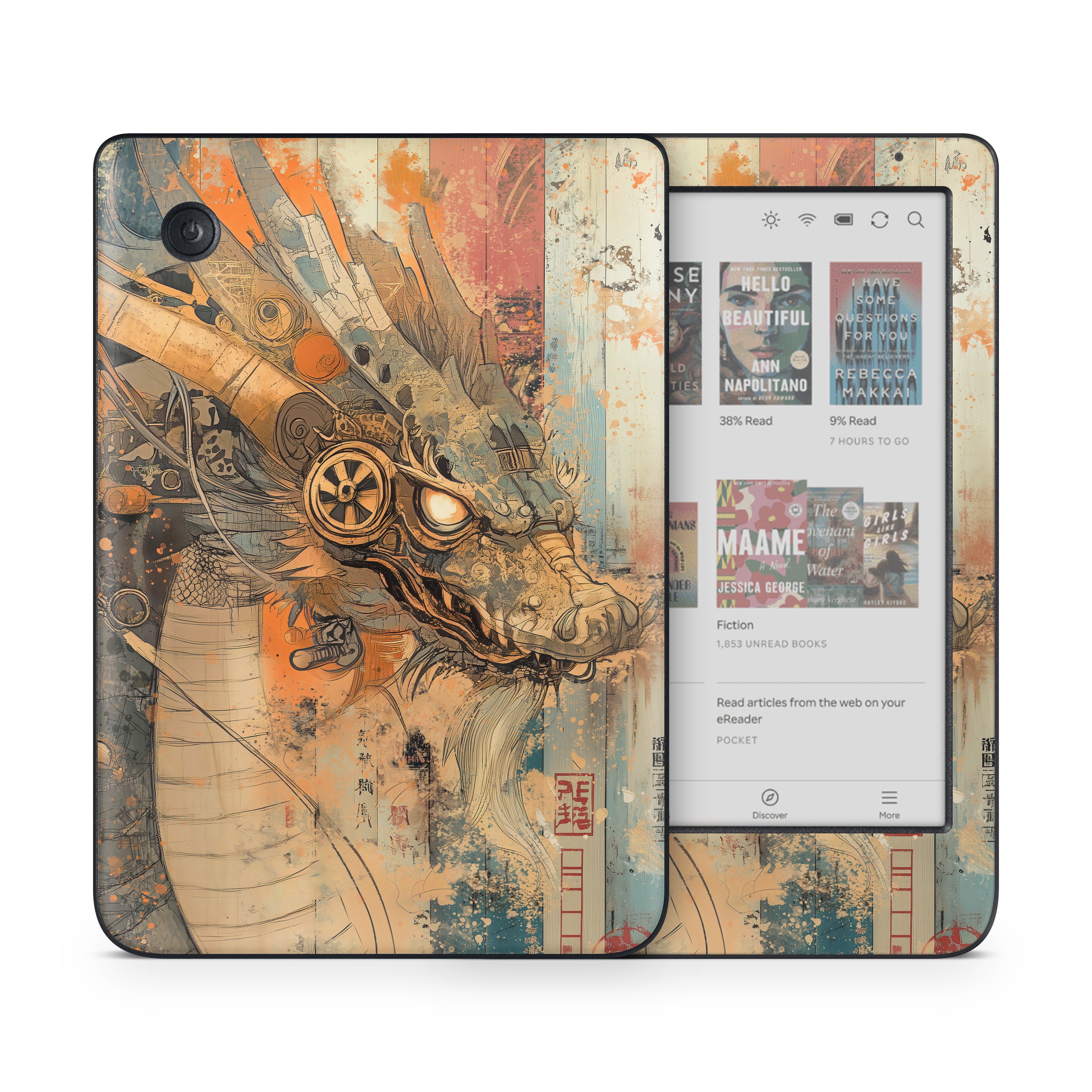 Orange Dragon - Kobo Clara Colour Skin