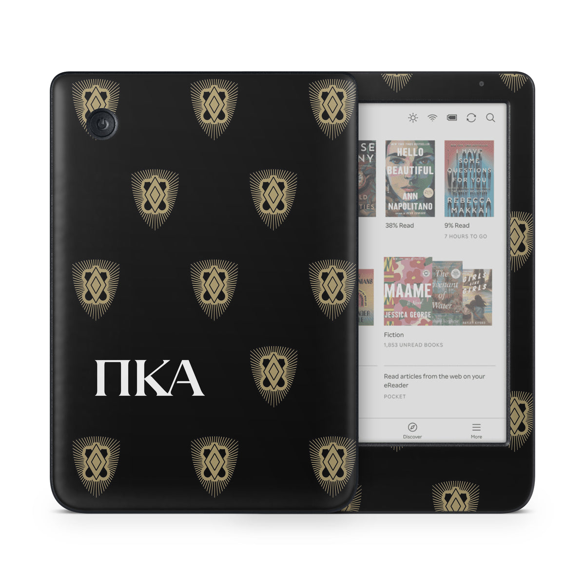 Pi Kappa Alpha Letters Shield Pattern Black - Kobo Clara Colour Skin