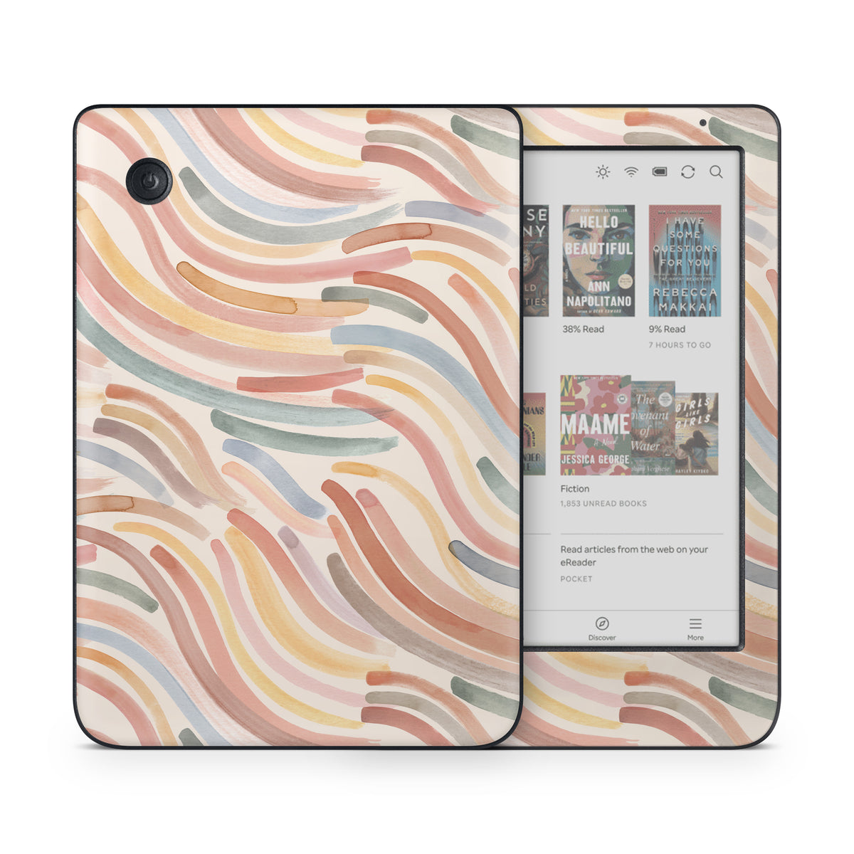 Terracotta Brushstroke Waves - Kobo Clara Colour Skin