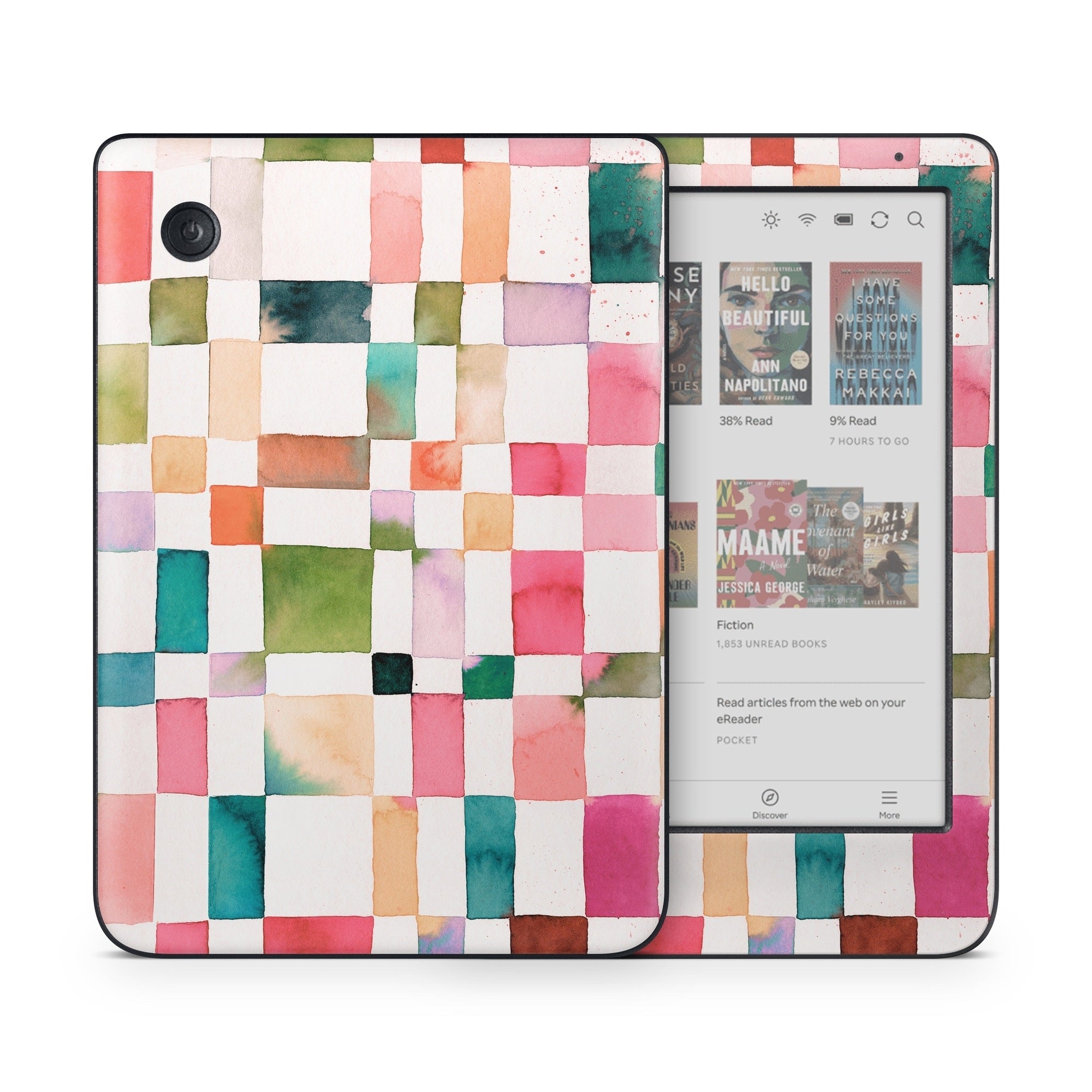Watercolor Squares - Kobo Clara Colour Skin