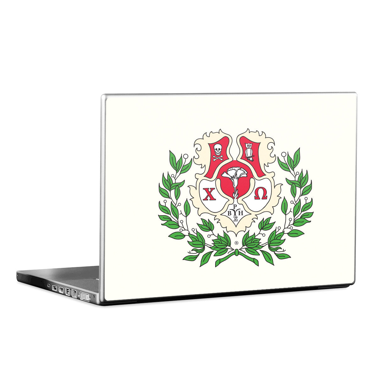 Chi Omega Crest Cream - Laptop Lid Skin