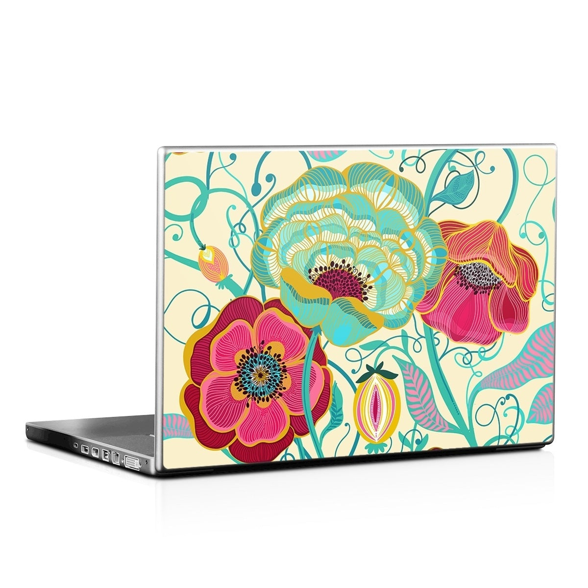 Golden Flowers - Laptop Lid Skin