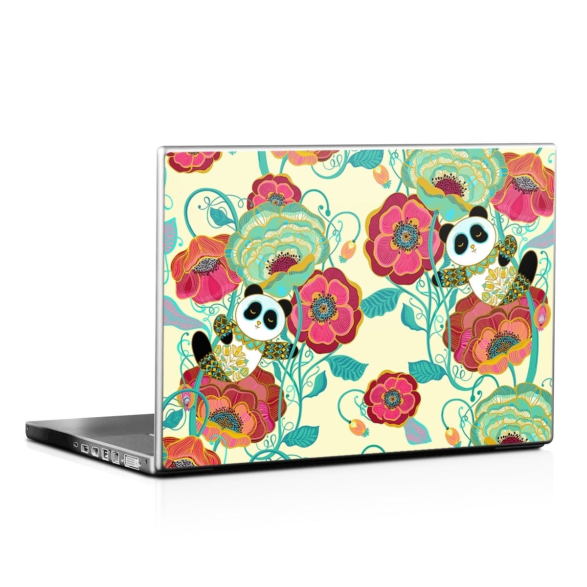 Panda Flowers - Laptop Lid Skin