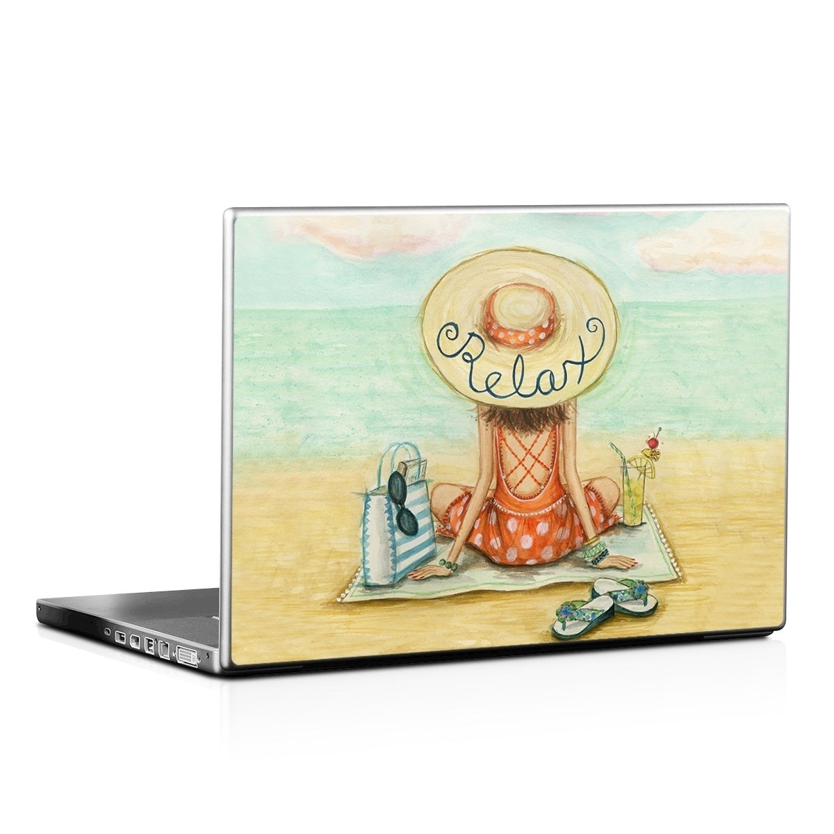 Relaxing on Beach - Laptop Lid Skin