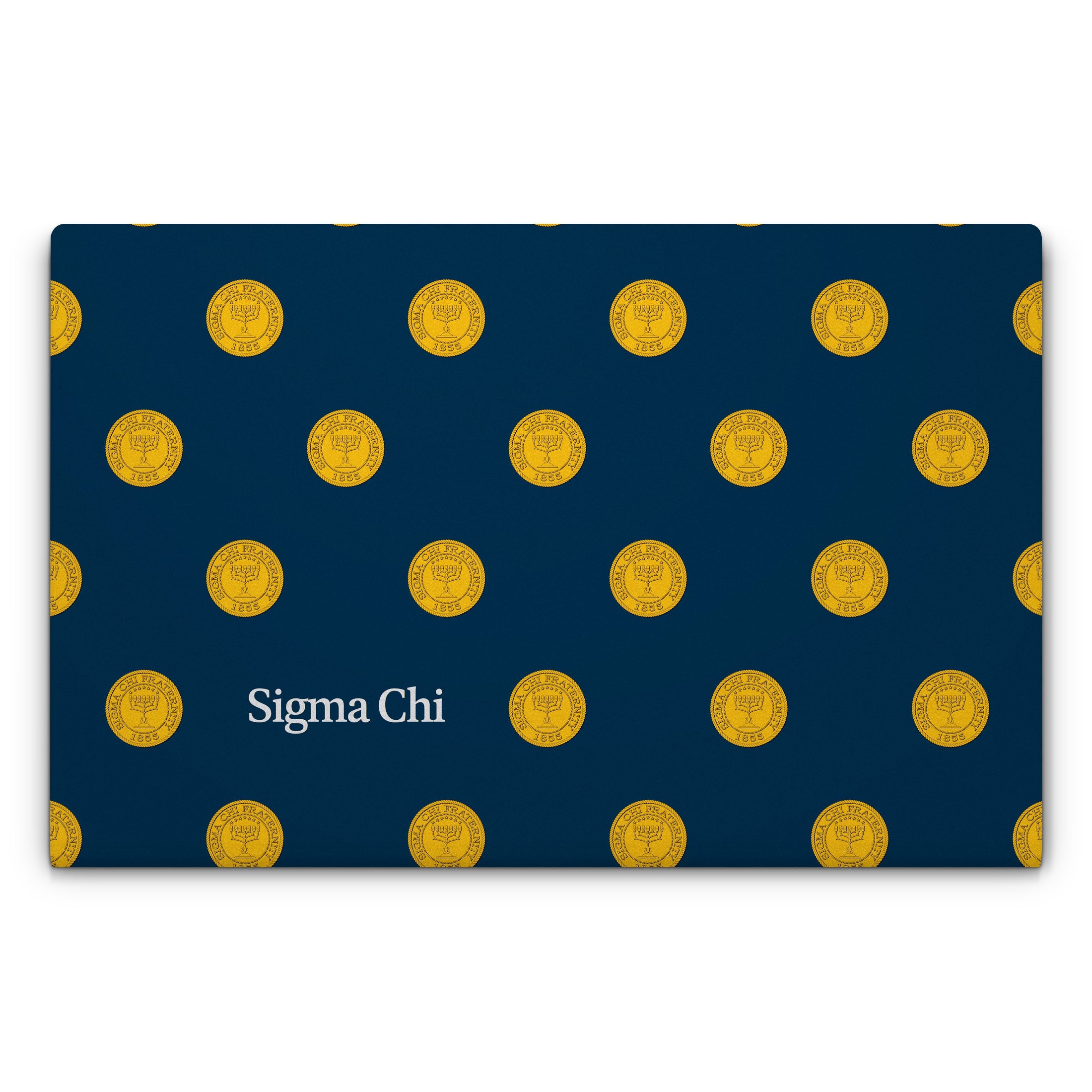 Sigma Chi Seal Pattern with Wordmark Navy - Laptop Lid Skin