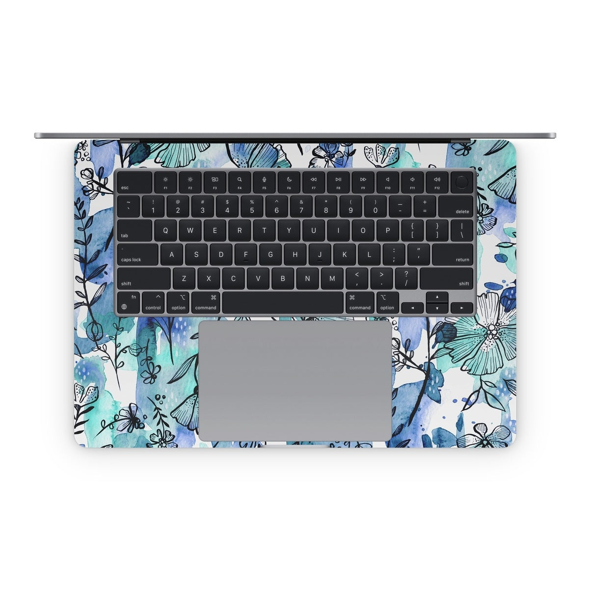 Blue Ink Floral - Apple MacBook Skin