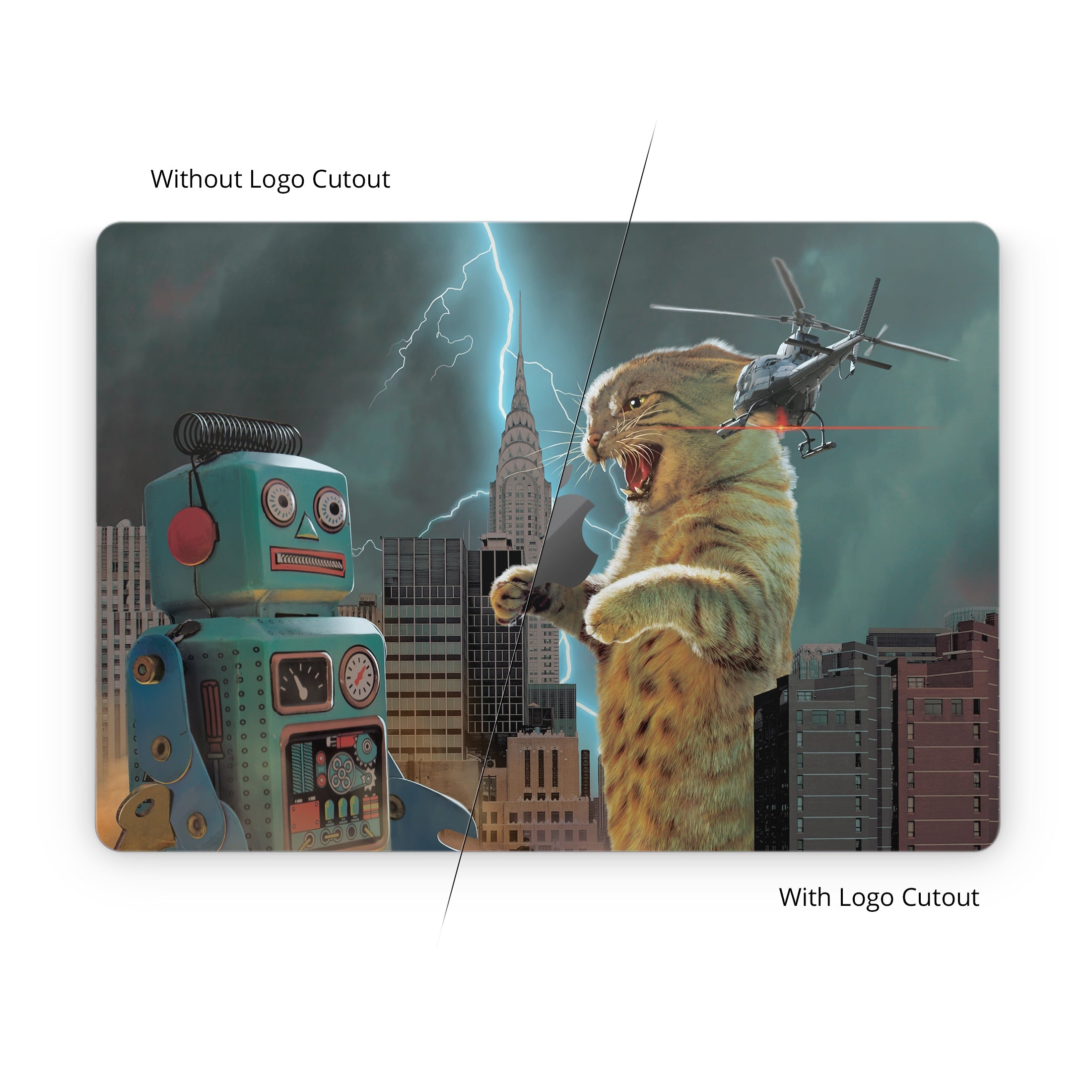 Catzilla Vs Robot - Apple MacBook Skin