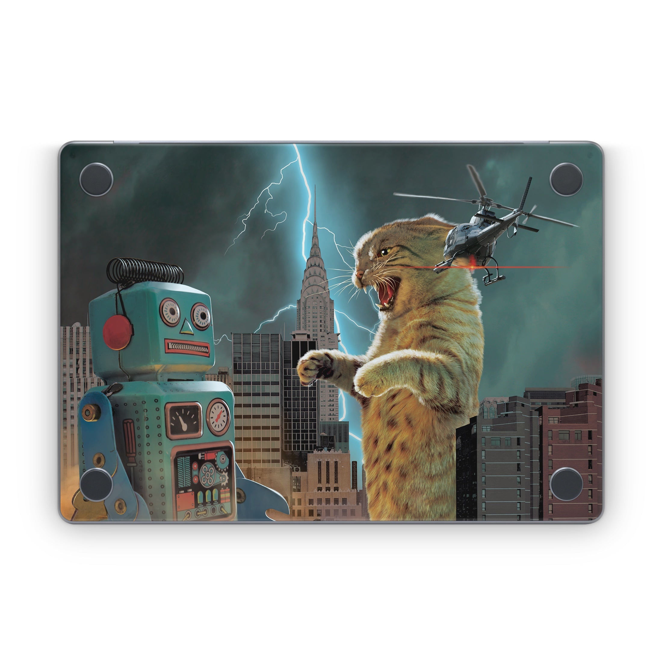 Catzilla Vs Robot - Apple MacBook Skin