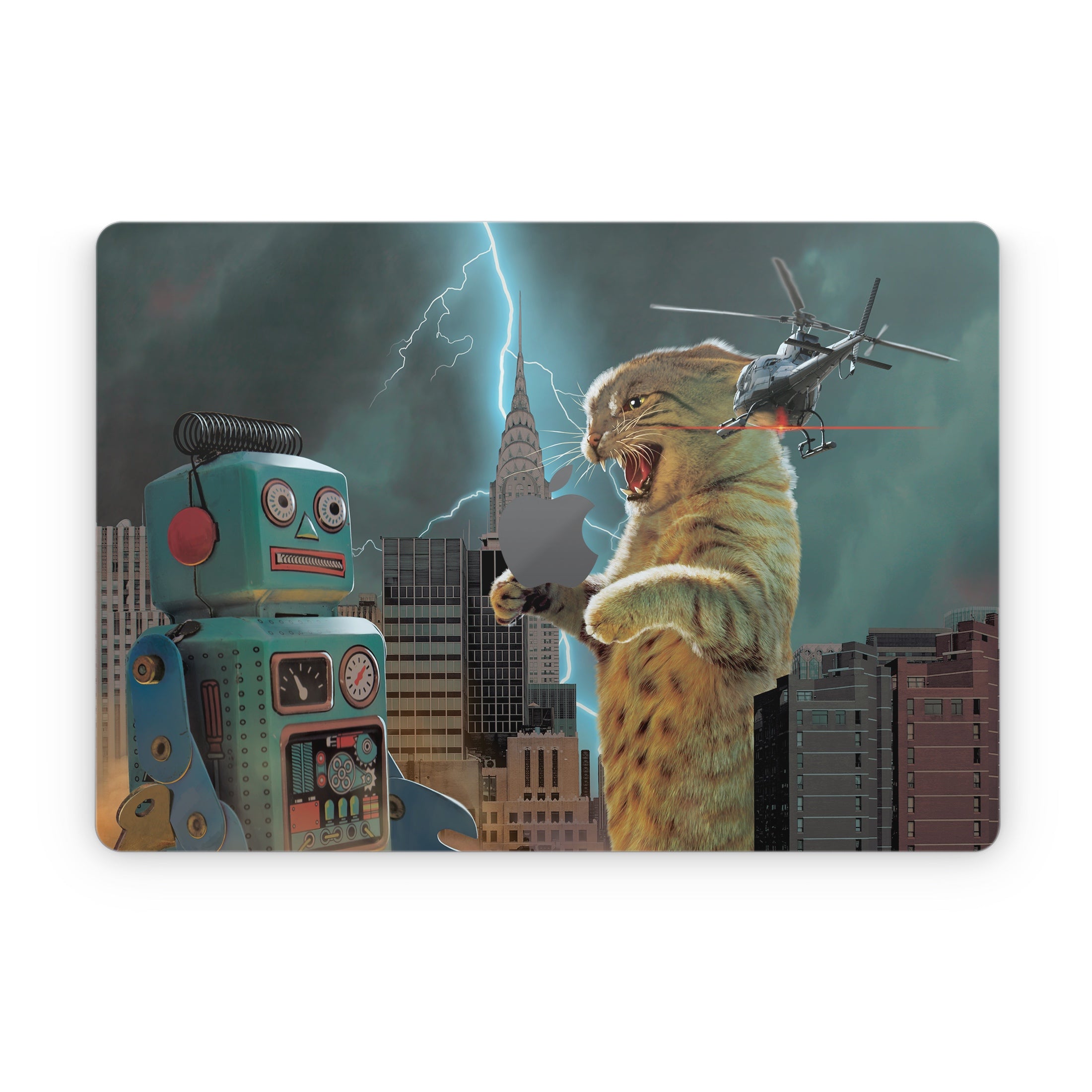Catzilla Vs Robot - Apple MacBook Skin