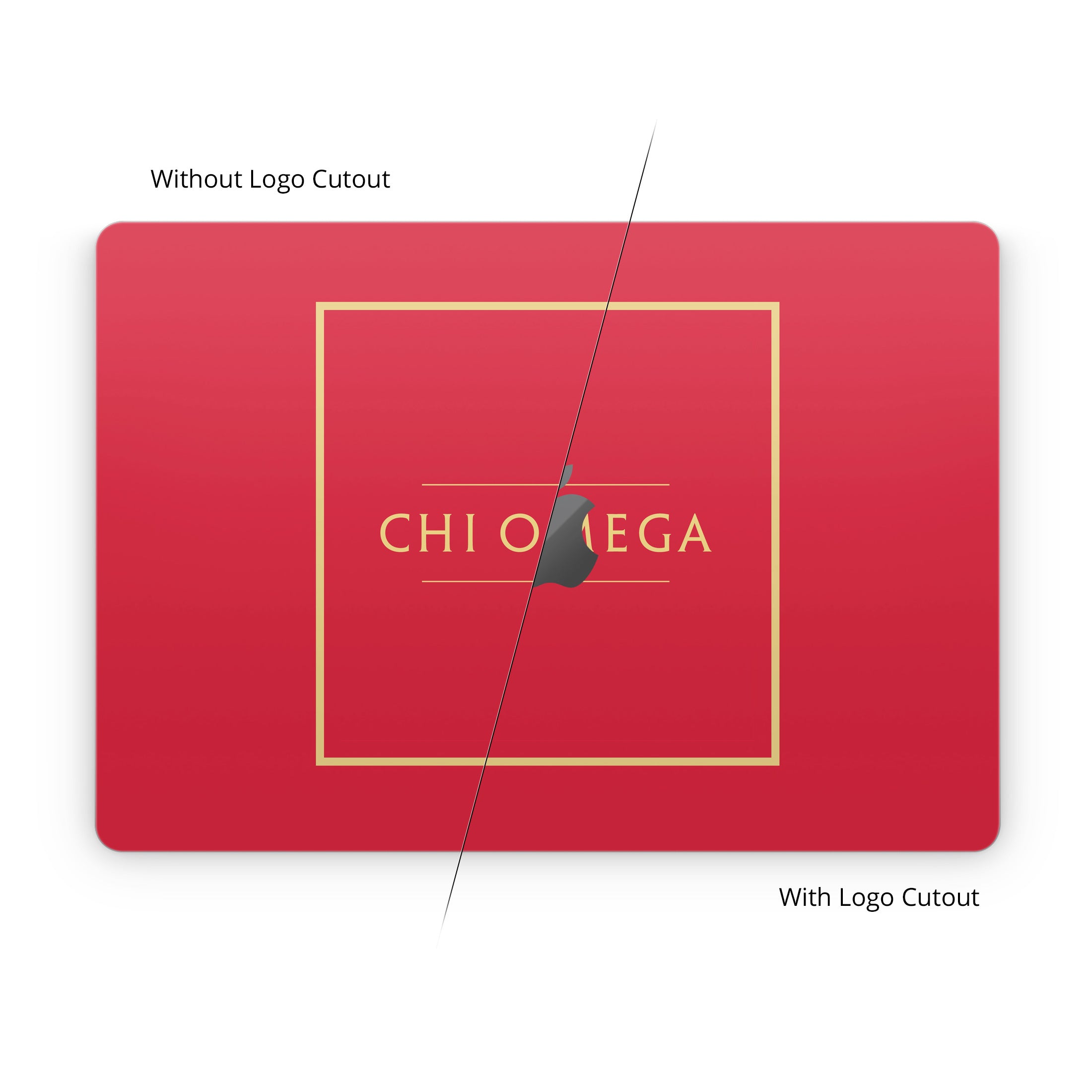 Chi Omega Cardinal with Border - Apple MacBook Skin