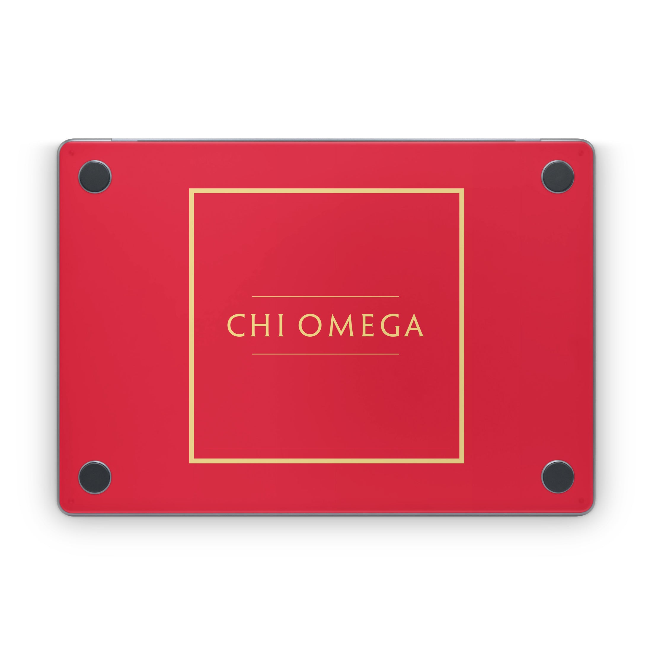 Chi Omega Cardinal with Border - Apple MacBook Skin