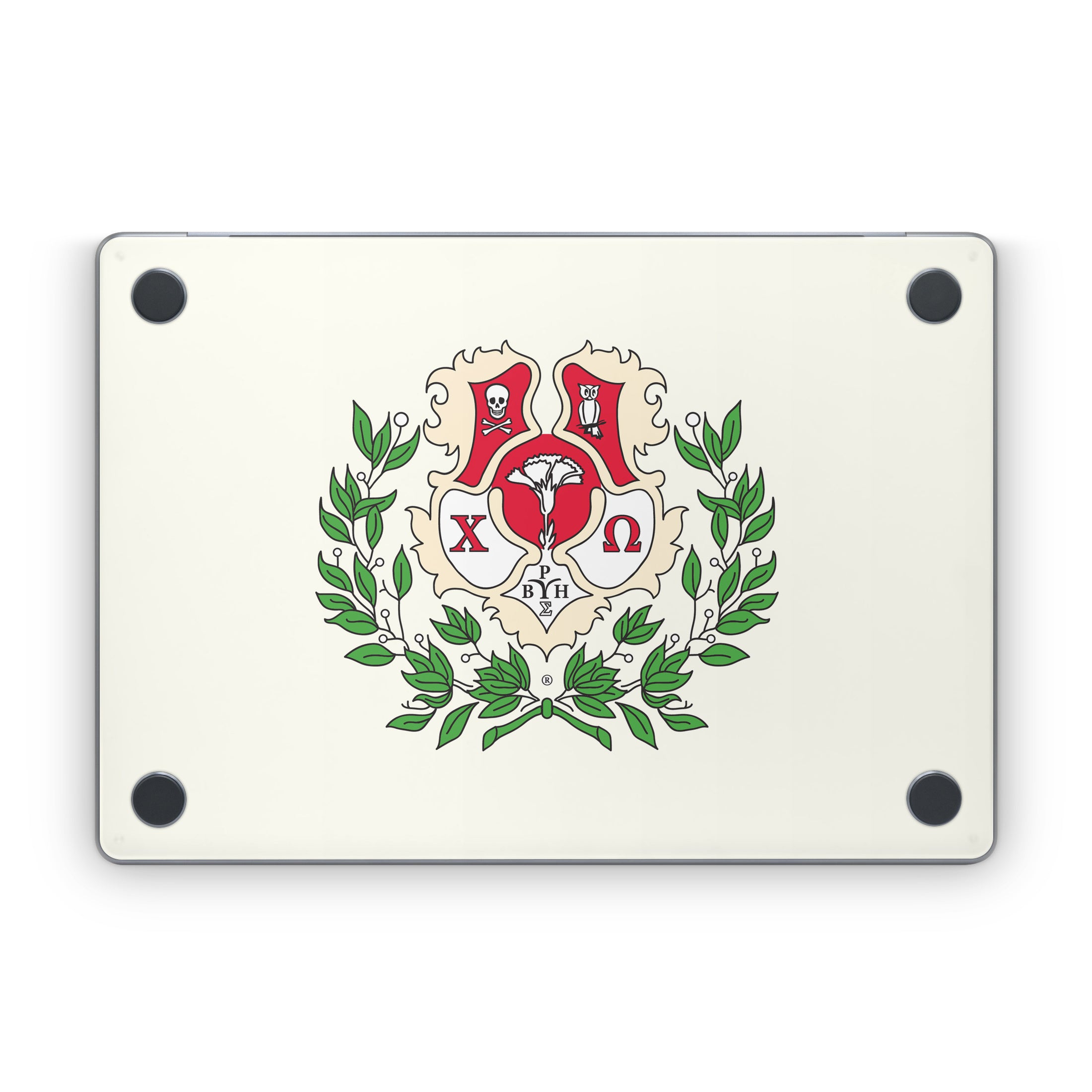 Chi Omega Crest Cream - Apple MacBook Skin
