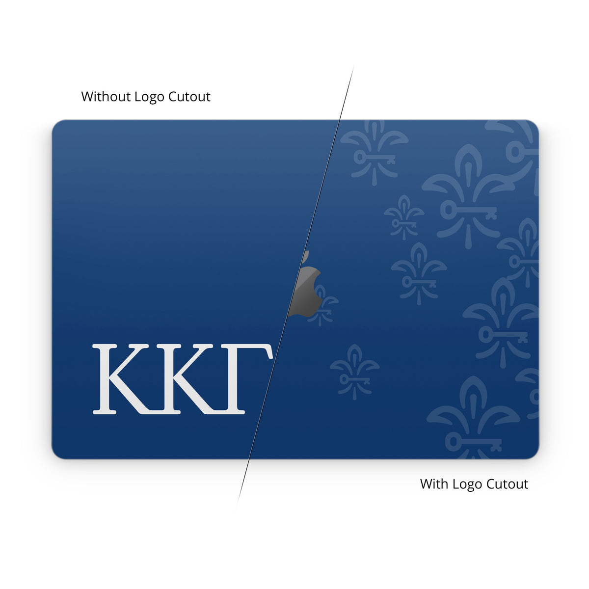 Kappa Kappa Gamma Letters and Fleur De Key Gamma Blue - Apple MacBook Skin