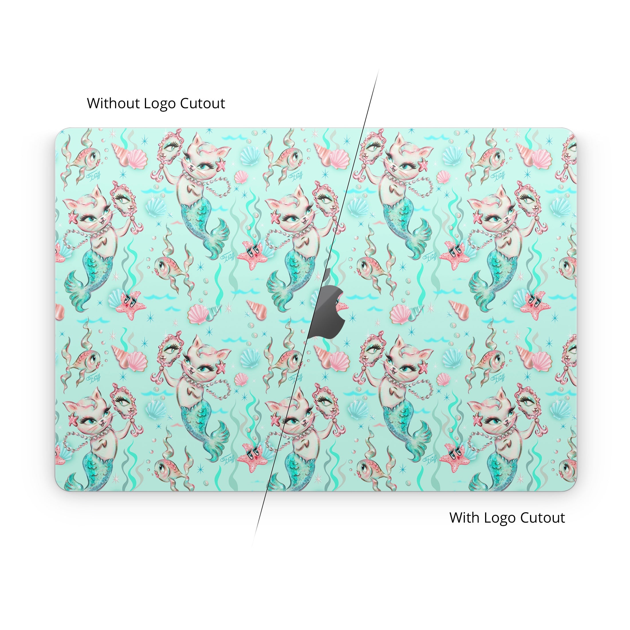Merkittens with Pearls Aqua - Apple MacBook Skin