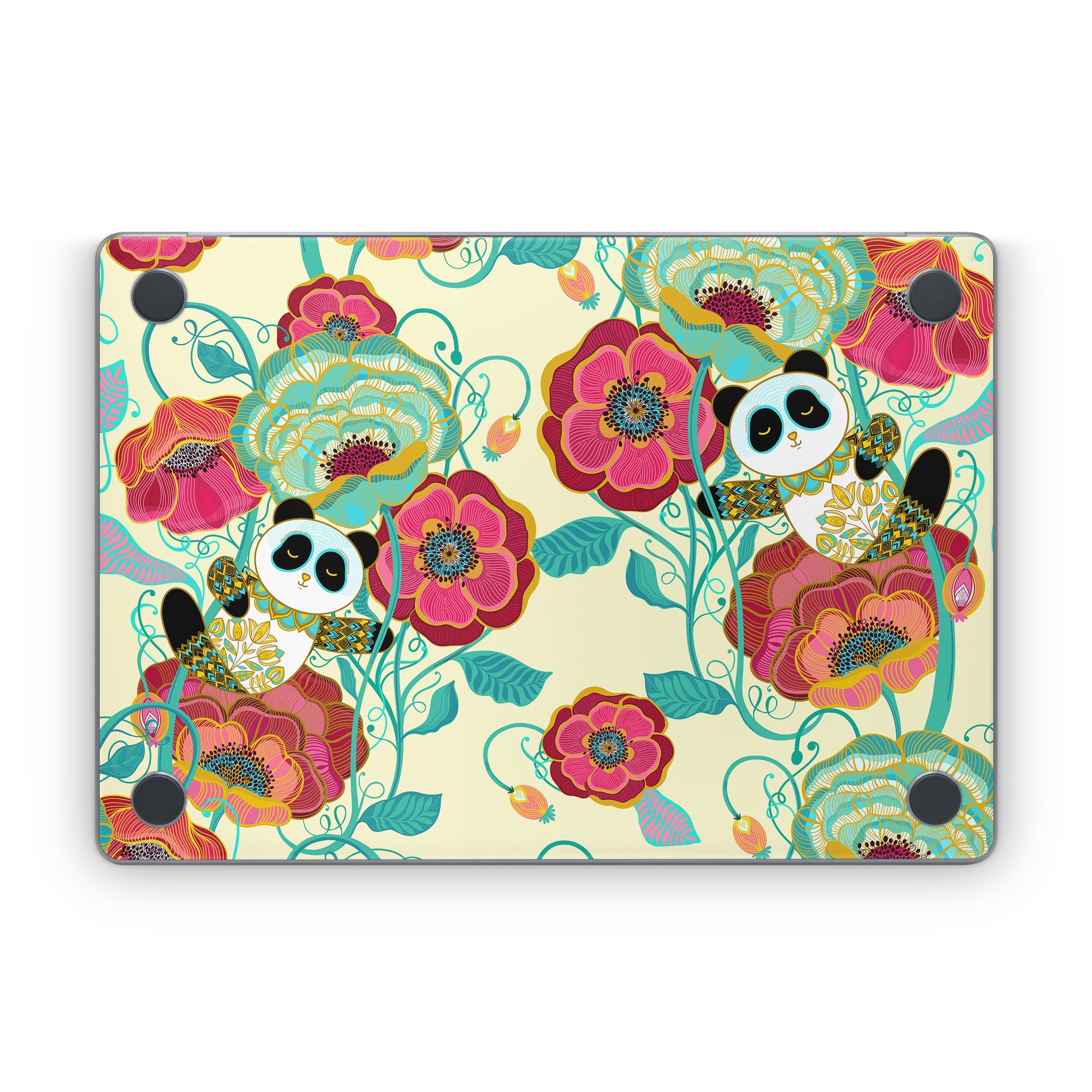 Panda Flowers - Apple MacBook Skin