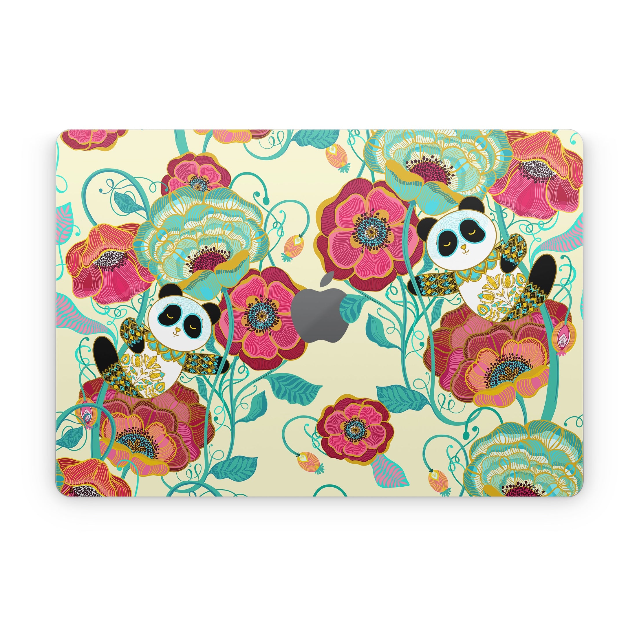 Panda Flowers - Apple MacBook Skin