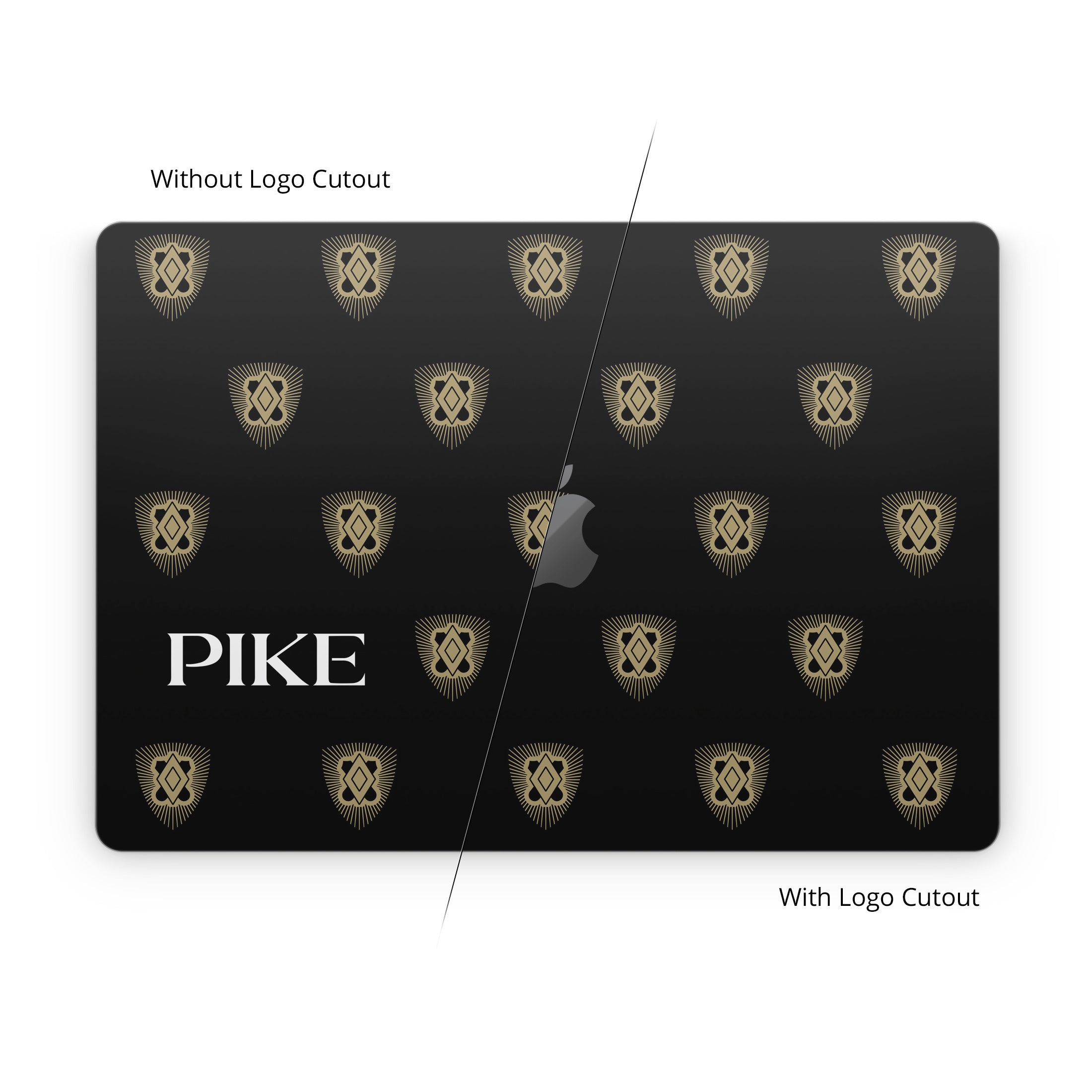 Pi Kappa Alpha PIKE Shield Pattern Black - Apple MacBook Skin
