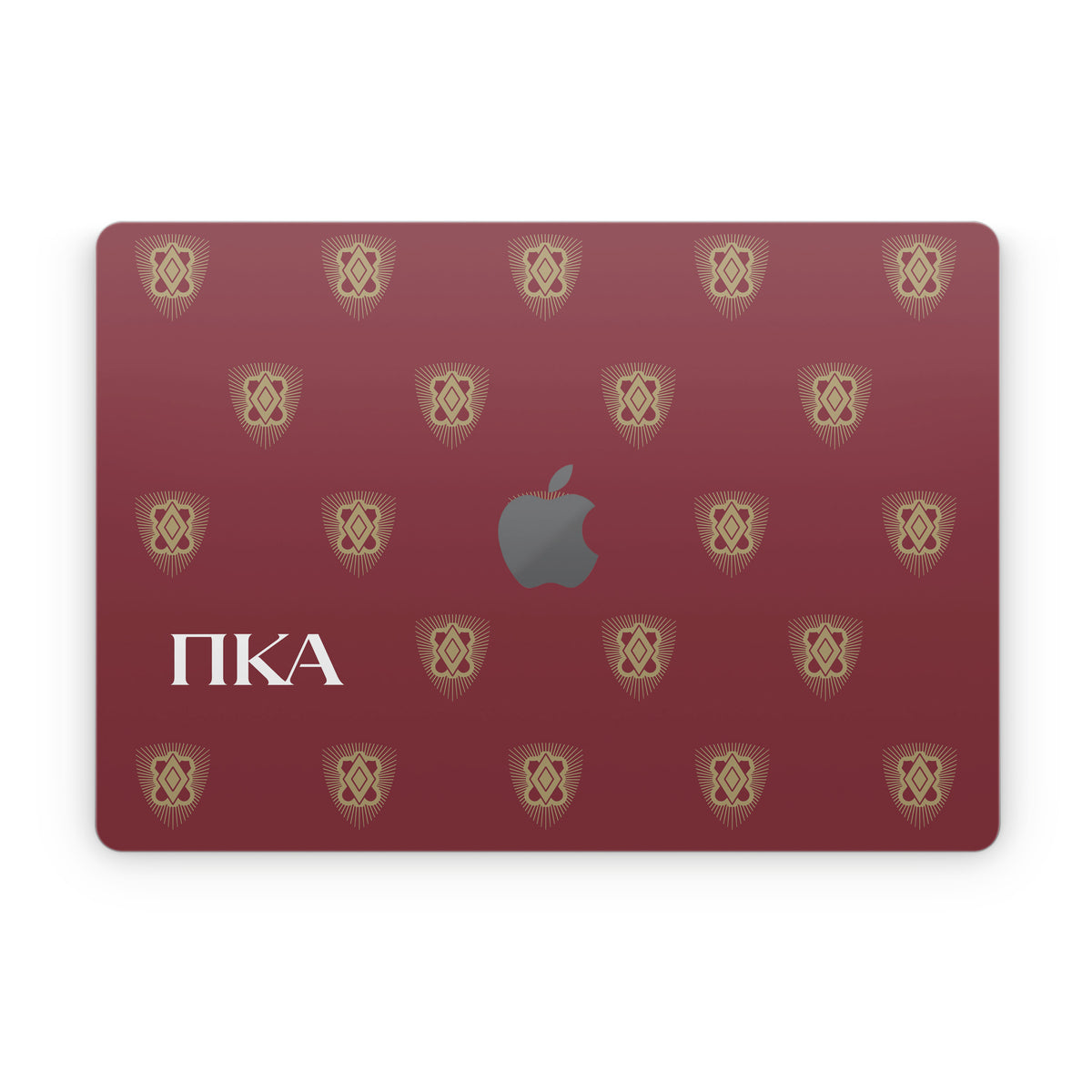 Pi Kappa Alpha Letters Shield Pattern Garnet - Apple MacBook Skin