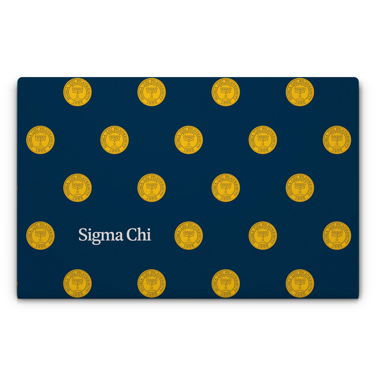 Sigma Chi Seal Pattern with Wordmark Navy - Apple MacBook Skin