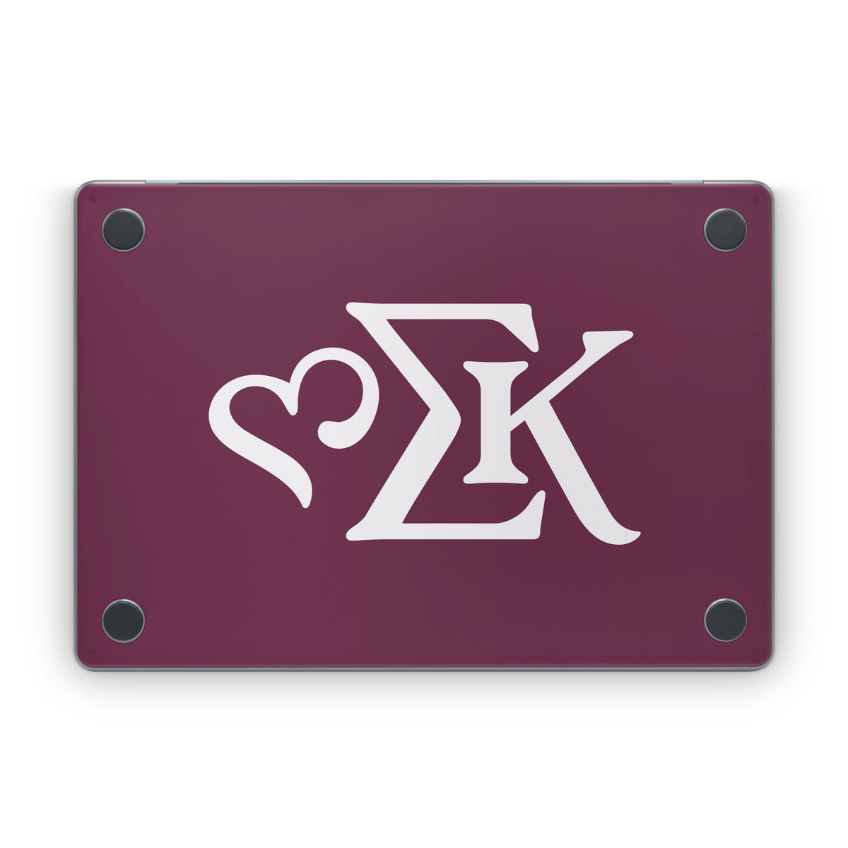 Sigma Kappa Greek Letters Dove Love on Mary Maroon - Apple MacBook Skin
