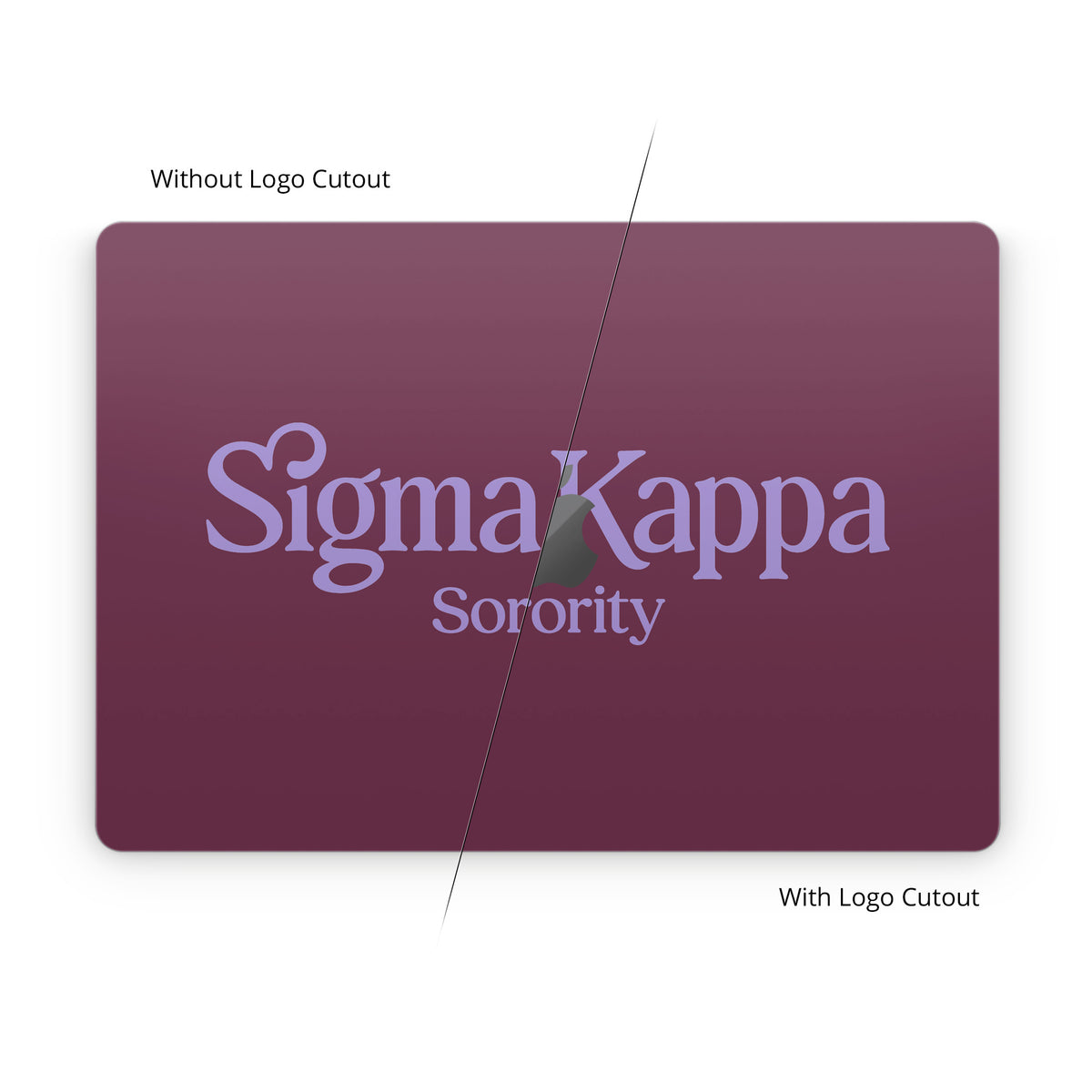 Sigma Kappa Sorority Logo Legacy Lavender on Mary Maroon - Apple MacBook Skin