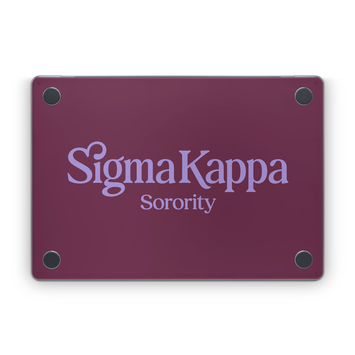 Sigma Kappa Sorority Logo Legacy Lavender on Mary Maroon - Apple MacBook Skin