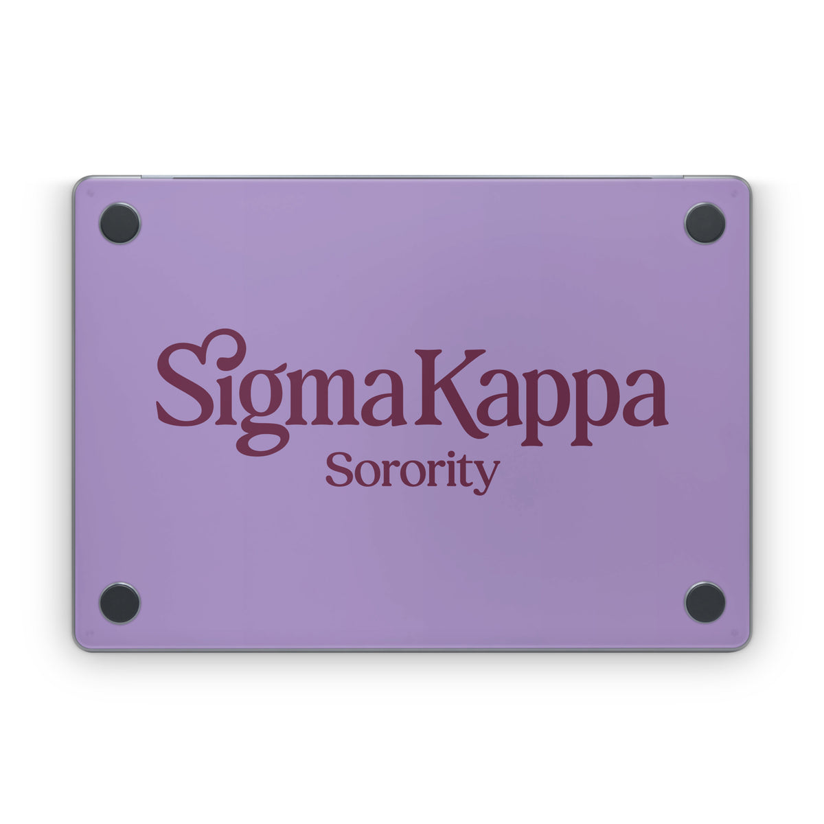 Sigma Kappa Sorority Logo Mary Maroon on Legacy Lavender - Apple MacBook Skin