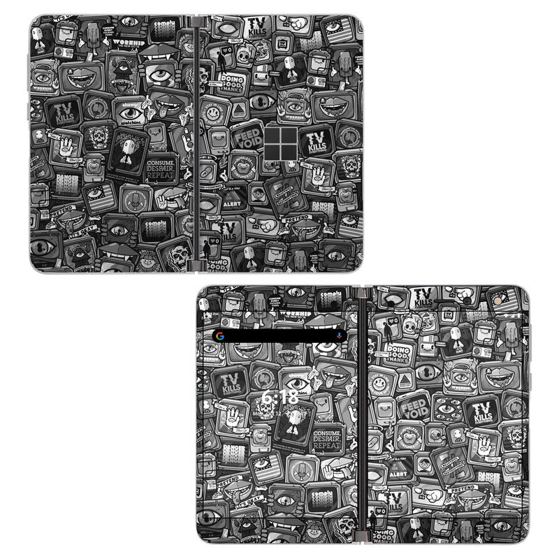 Distraction Tactic B&W - Microsoft Surface Duo Skin