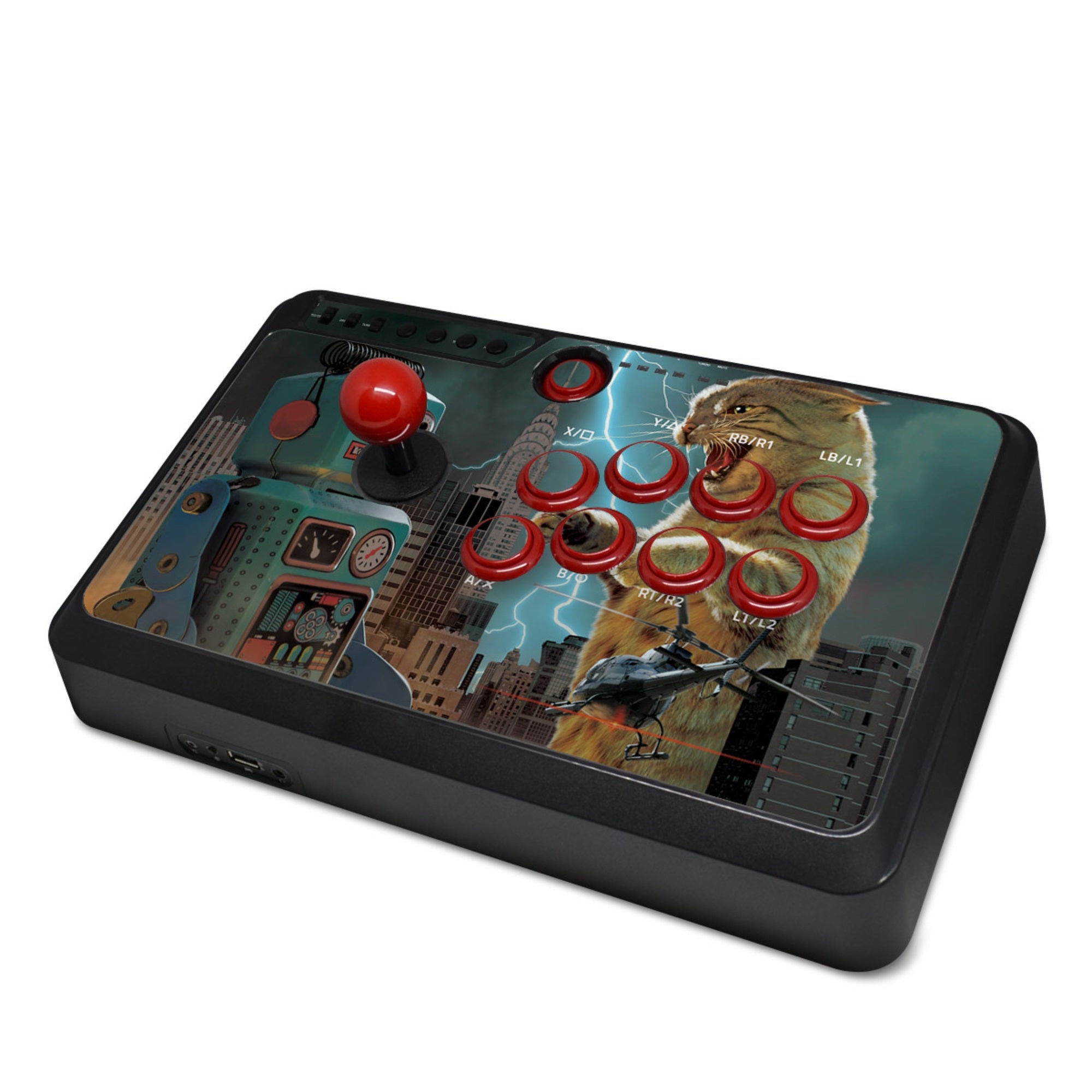 Catzilla Vs Robot - Mayflash F500 Arcade Fightstick Skin