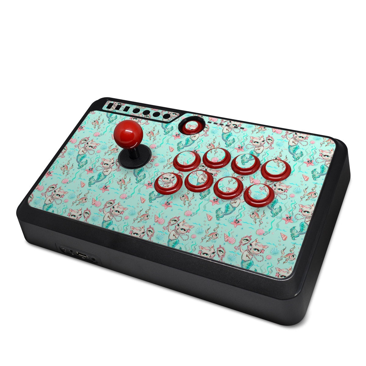 Merkittens with Pearls Aqua - Mayflash F500 Arcade Fightstick Skin