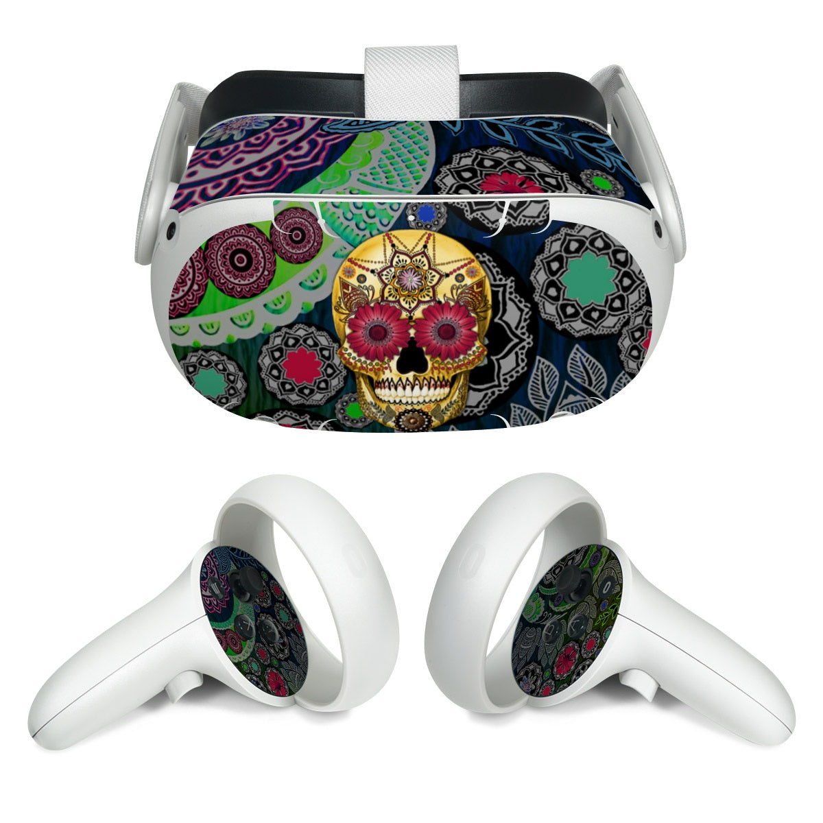 Sugar Skull Paisley - Meta Quest 2 Skin