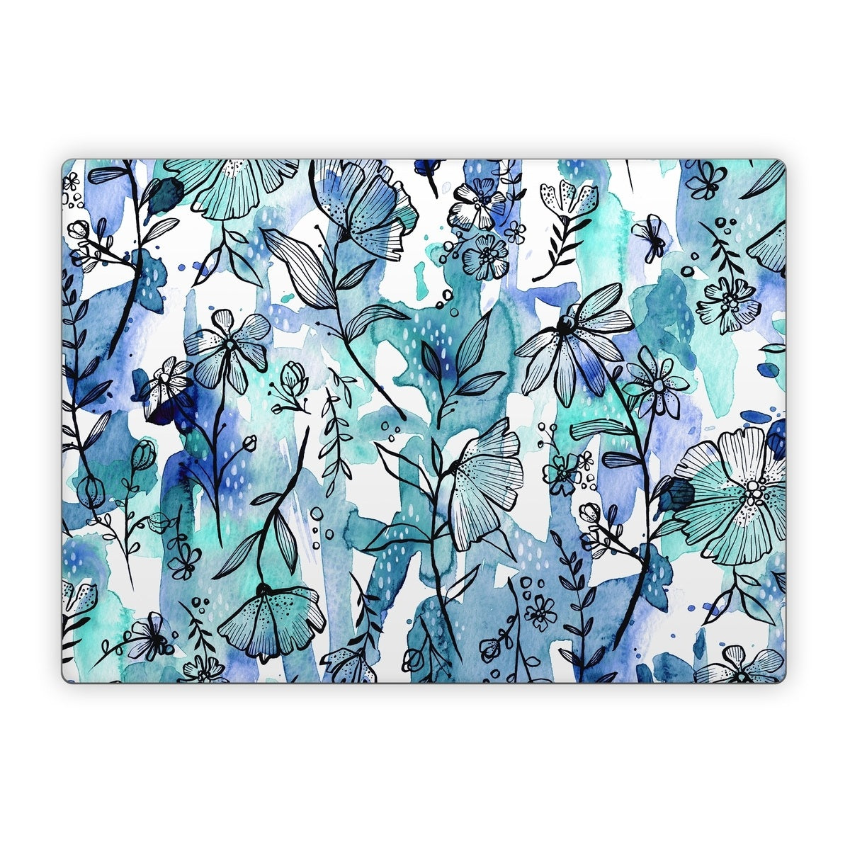 Blue Ink Floral - Microsoft Surface Laptop Skin