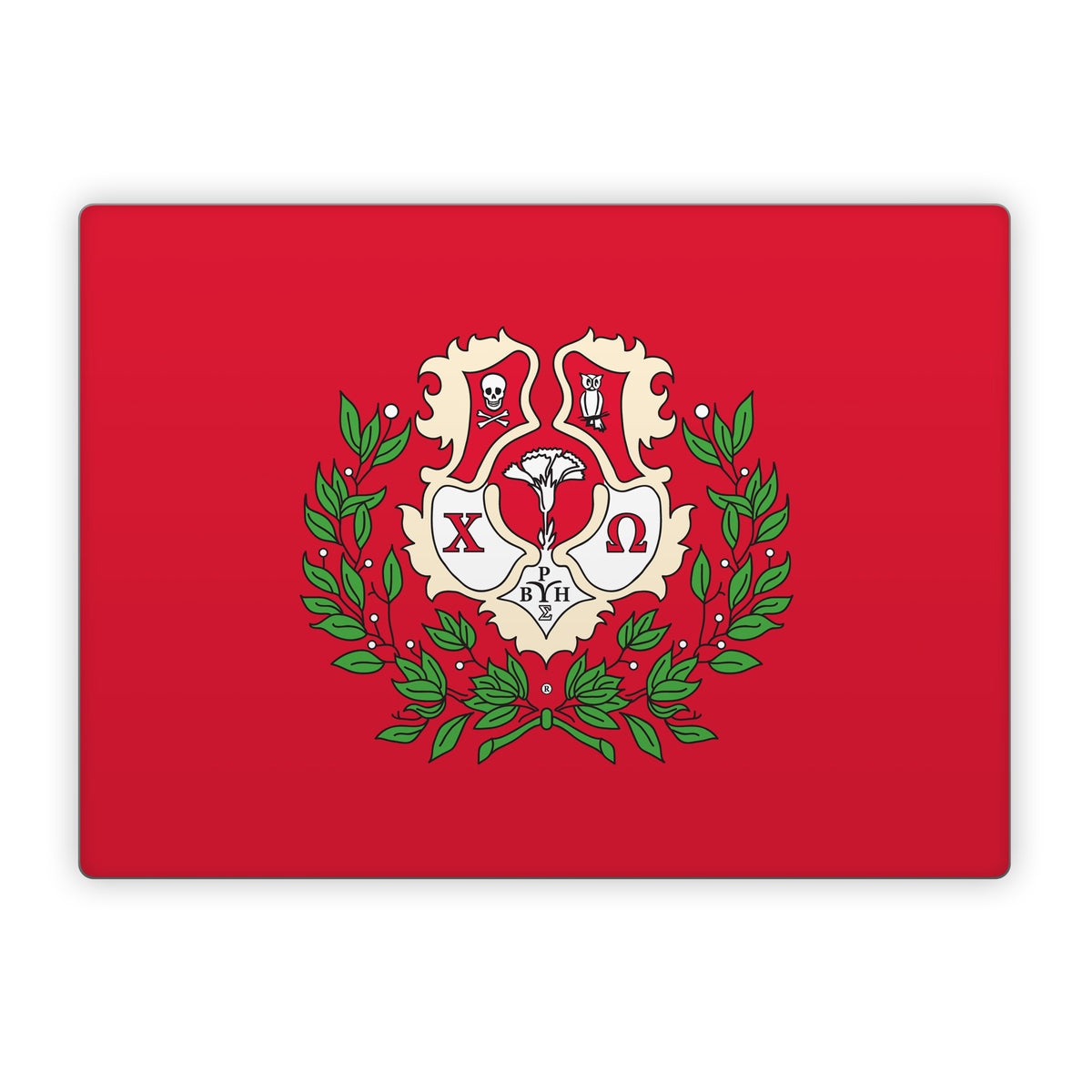 Chi Omega Crest Cardinal - Microsoft Surface Laptop Skin