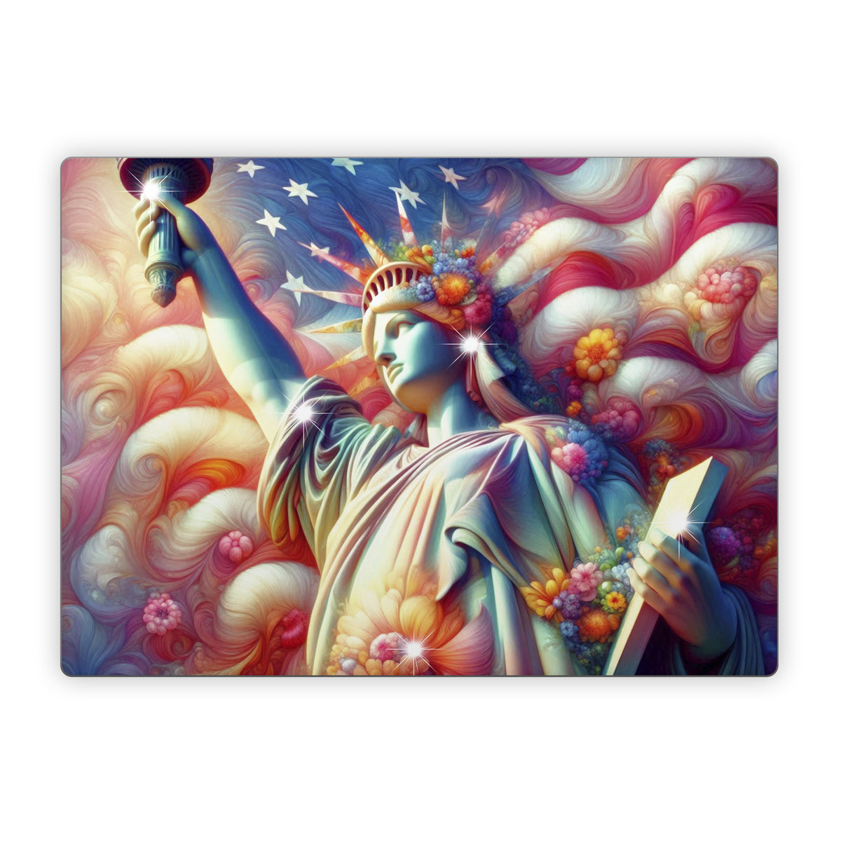 Lady Liberty and Flowers - Microsoft Surface Laptop Skin