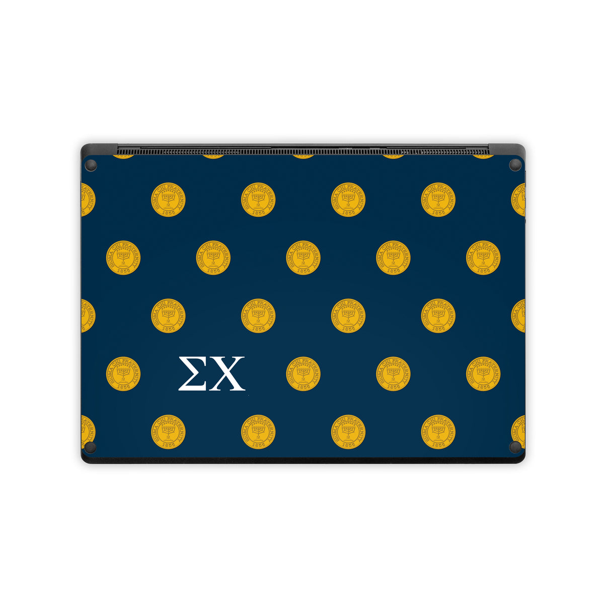 Sigma Chi Seal Pattern with Letters Navy - Microsoft Surface Laptop Skin
