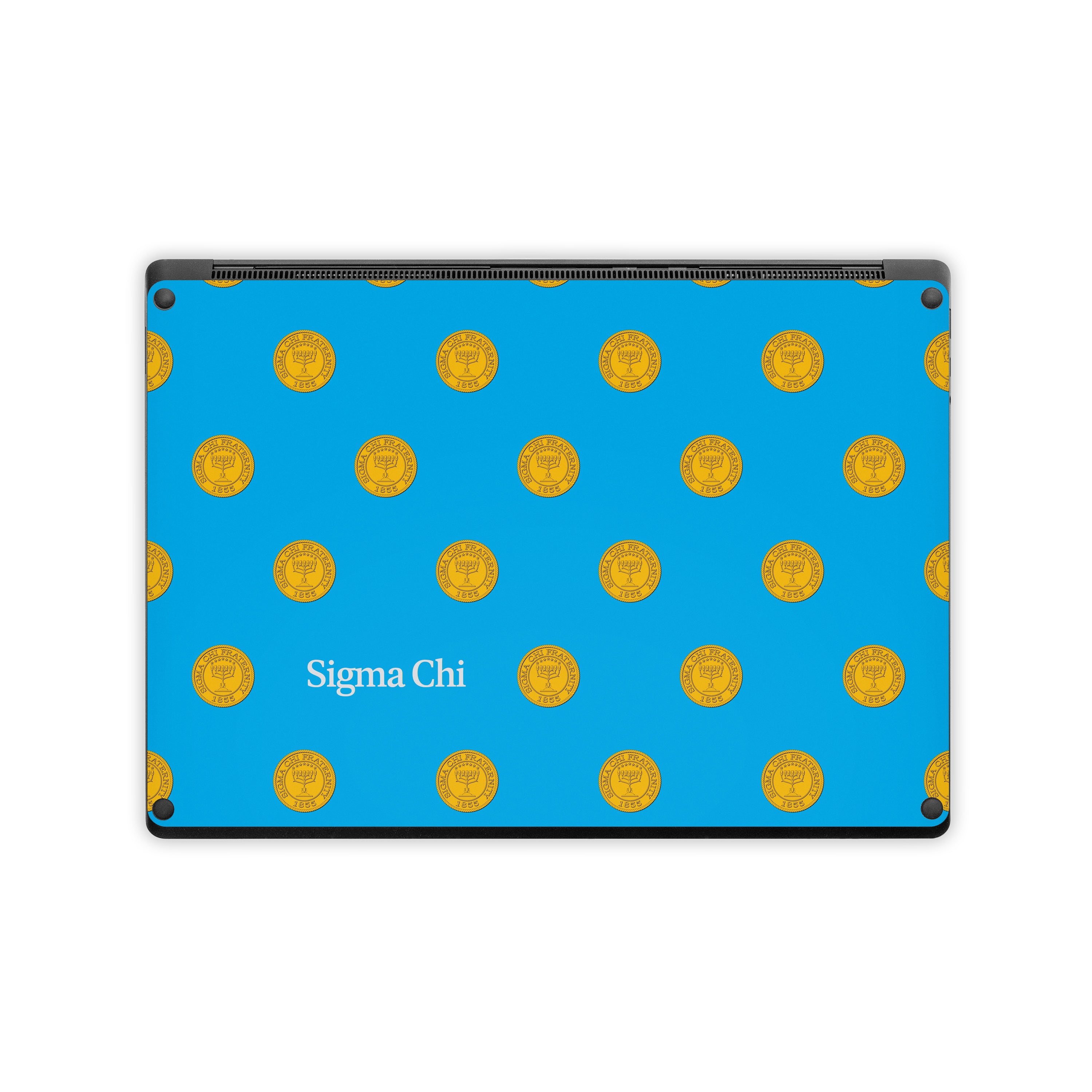 Sigma Chi Seal Pattern with Wordmark Blue - Microsoft Surface Laptop Skin