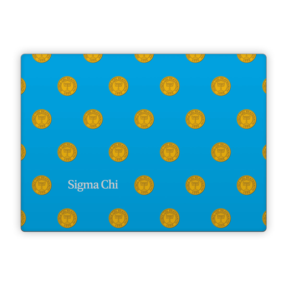 Sigma Chi Seal Pattern with Wordmark Blue - Microsoft Surface Laptop Skin