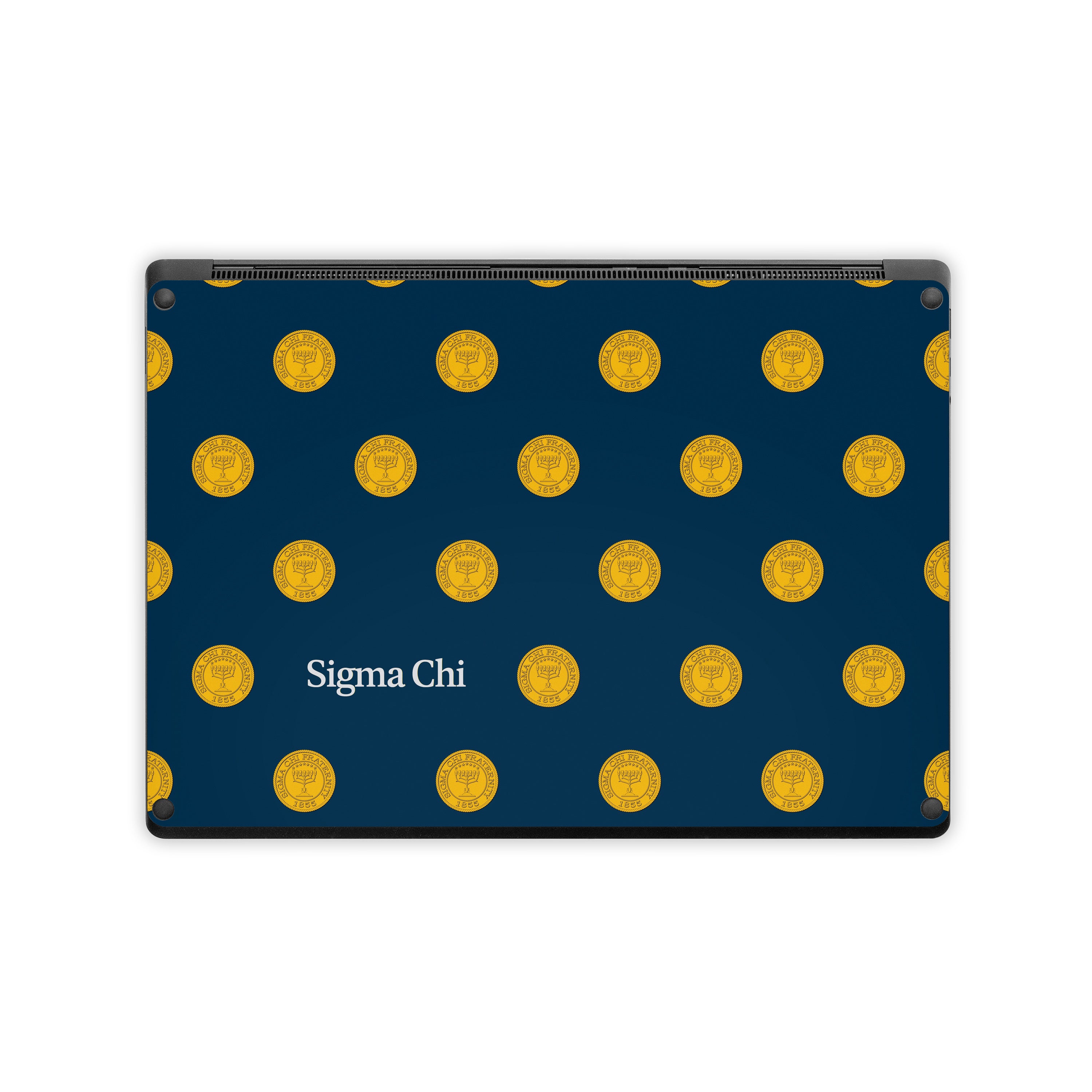 Sigma Chi Seal Pattern with Wordmark Navy - Microsoft Surface Laptop Skin