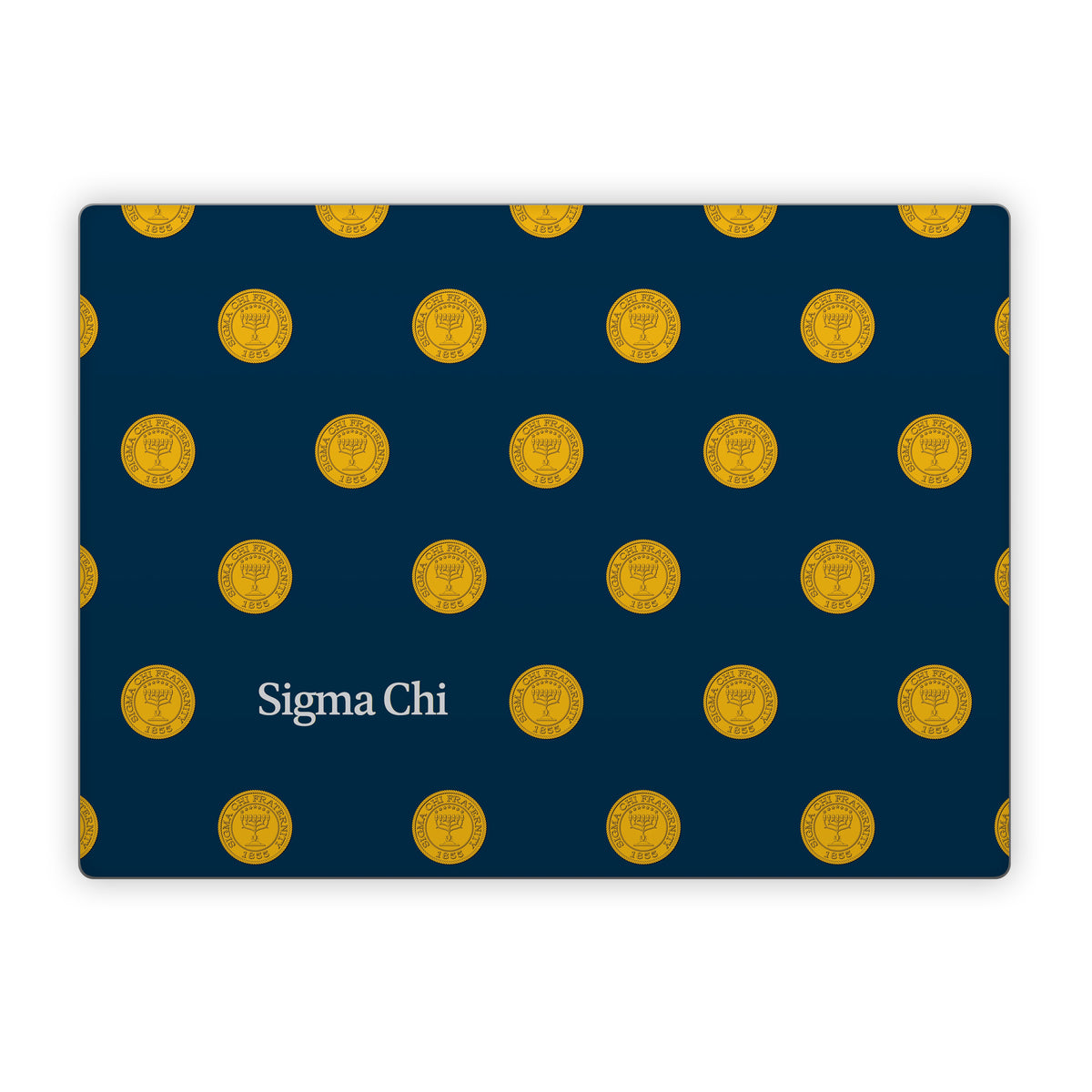 Sigma Chi Seal Pattern with Wordmark Navy - Microsoft Surface Laptop Skin