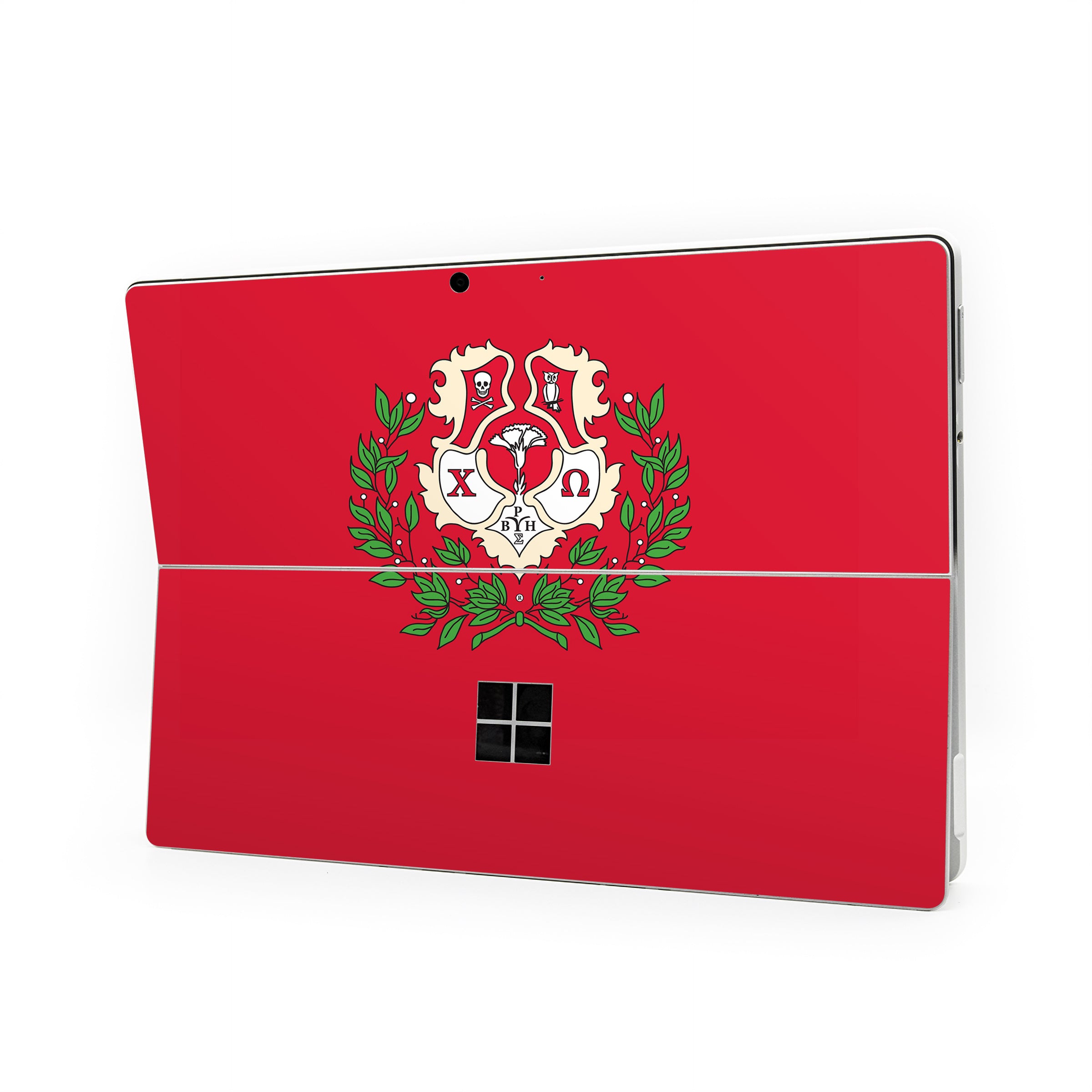 Chi Omega Crest Cardinal - Microsoft Surface Pro Skin