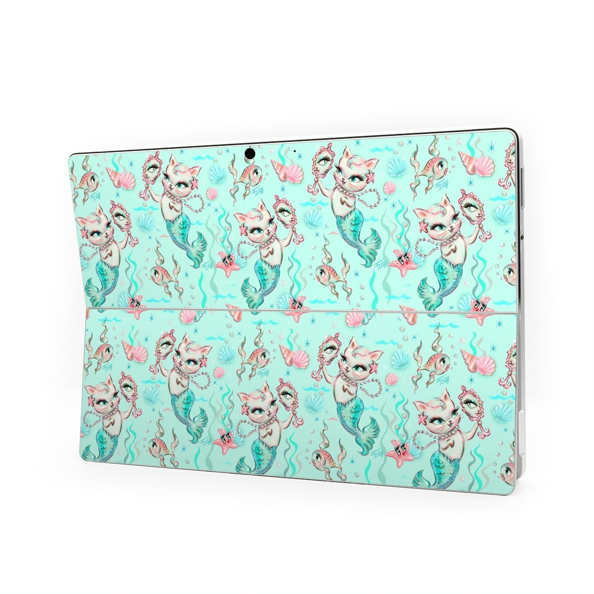 Merkittens with Pearls Aqua - Microsoft Surface Pro Skin