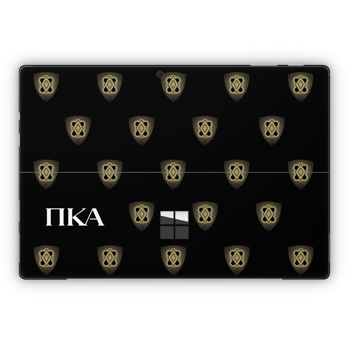 Pi Kappa Alpha Letters Shield Pattern Black - Microsoft Surface Pro Skin